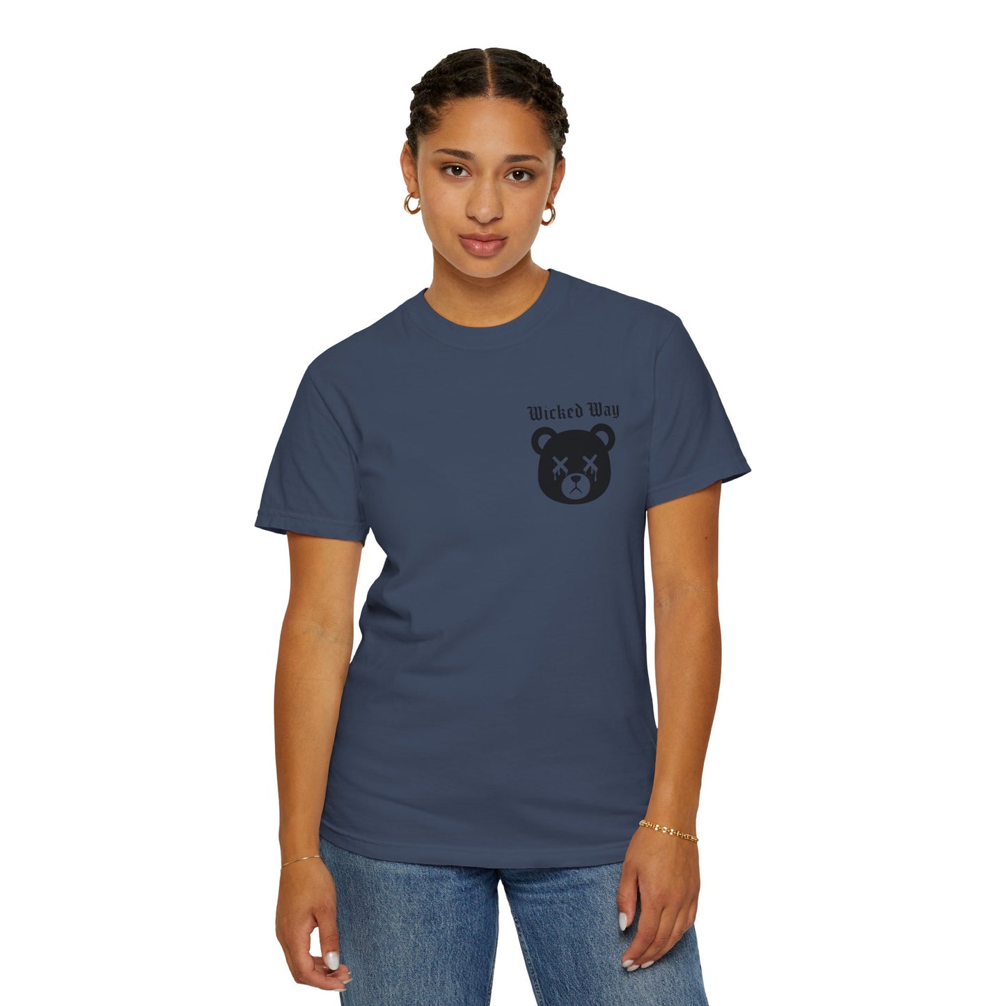 "Wicked Way" Dead Bear Head Pocket Logo Graphic T-Shirt (Multi Color Options)