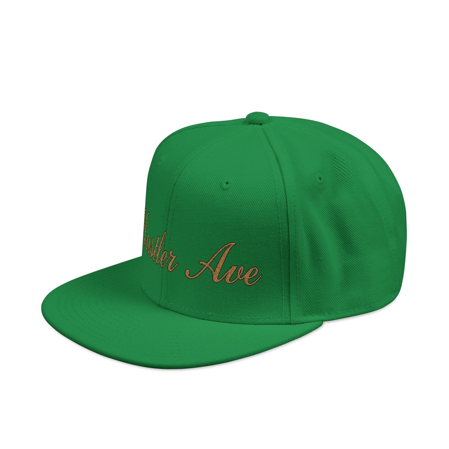 "Hustler Ave" Gold Edition Cursive Snapback Hat