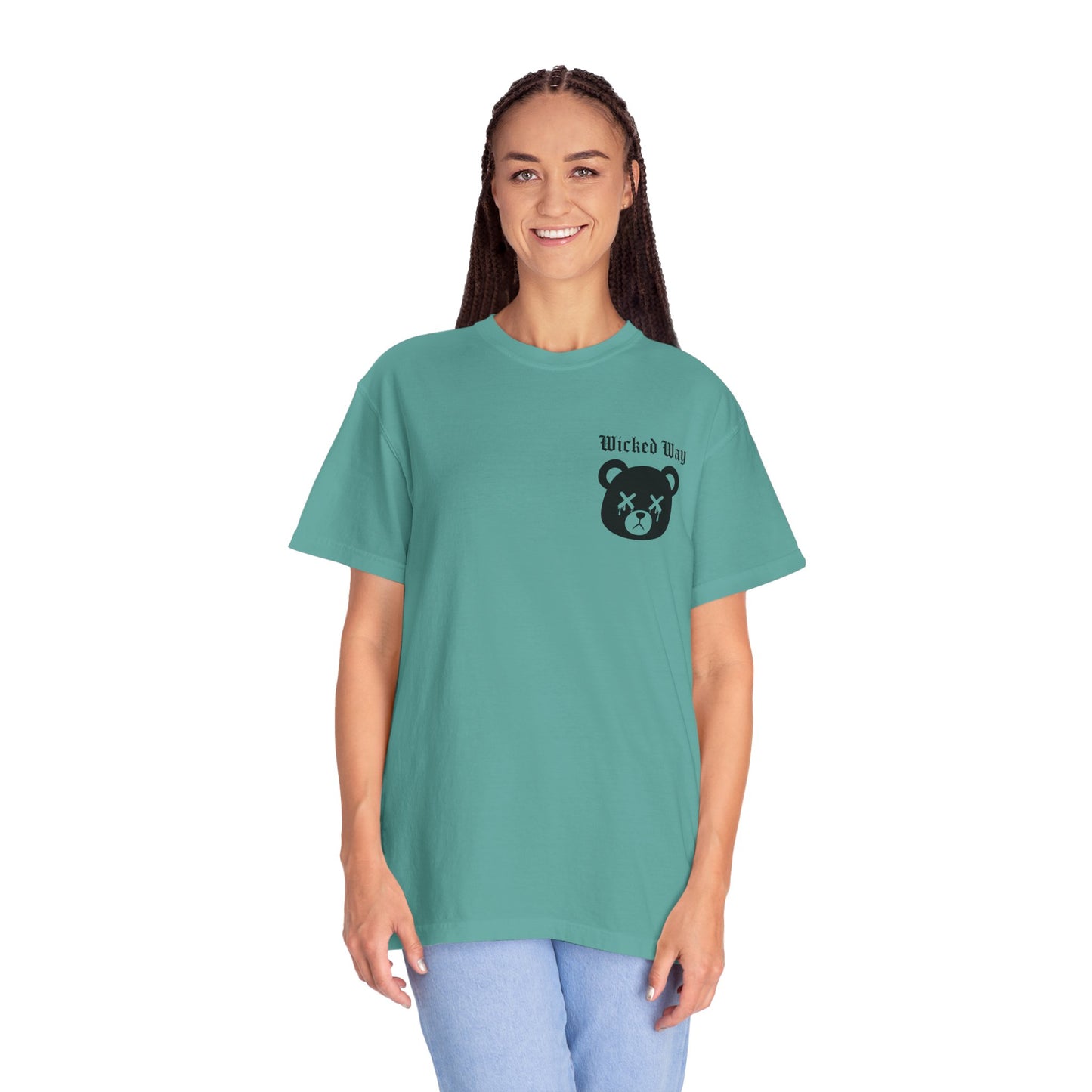 "Wicked Way" Dead Bear Head Pocket Logo Graphic T-Shirt (Multi Color Options)