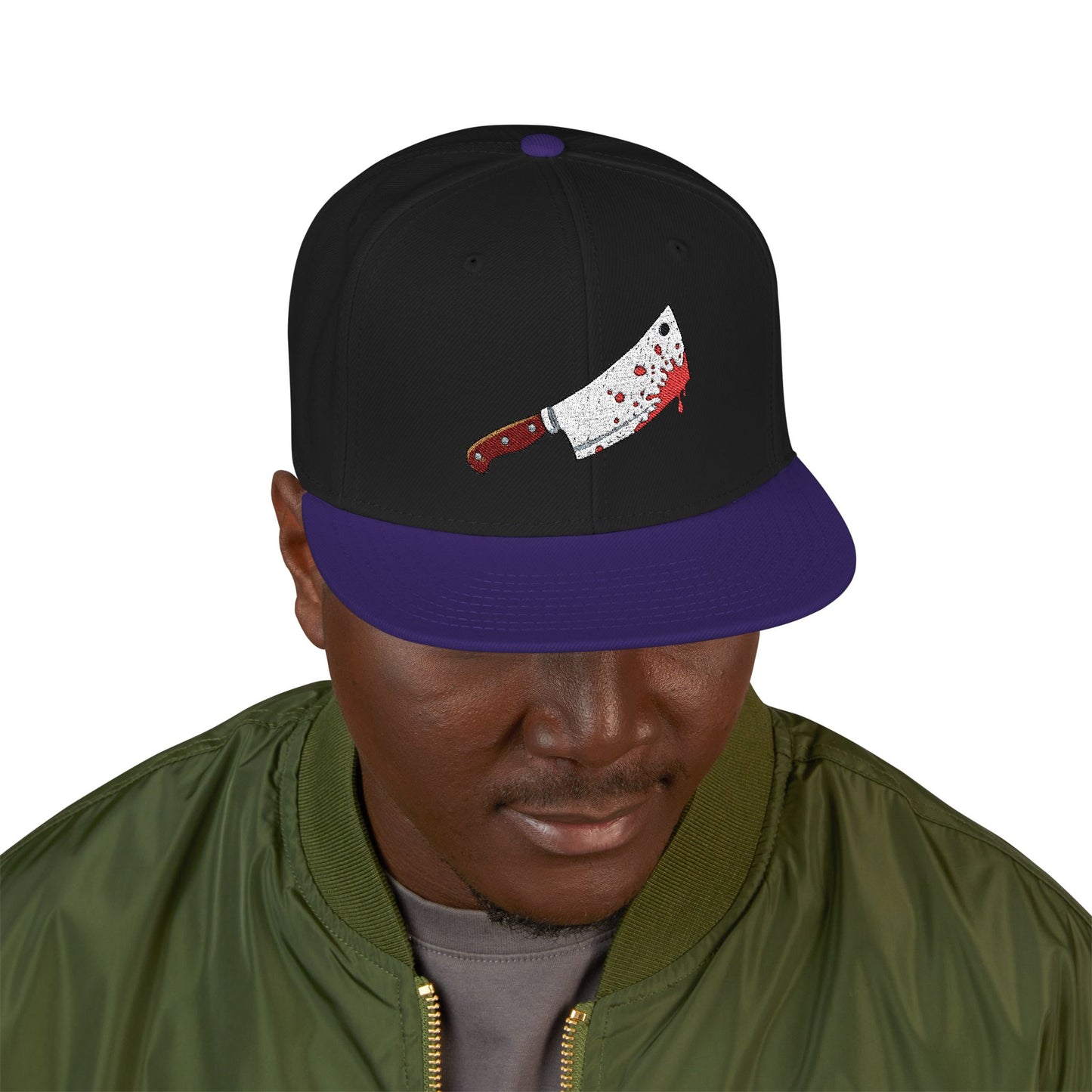 Black & Purple "Wicked Way" #35 Butcher Knife Alt. Snapback Hat