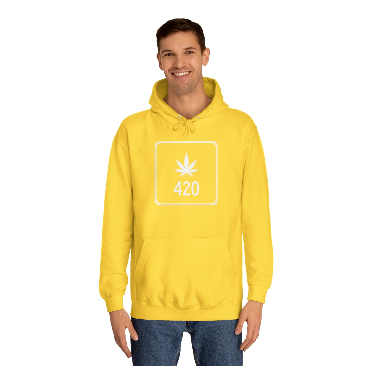 "Hippe Highway" 420 Pot Leaf Sign College Hoodie