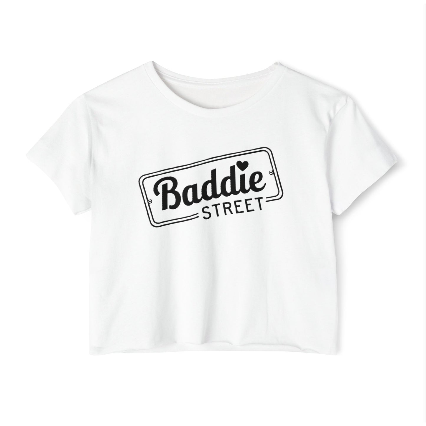 "Baddie Street" B&W Street Sign Woman's Crop Top