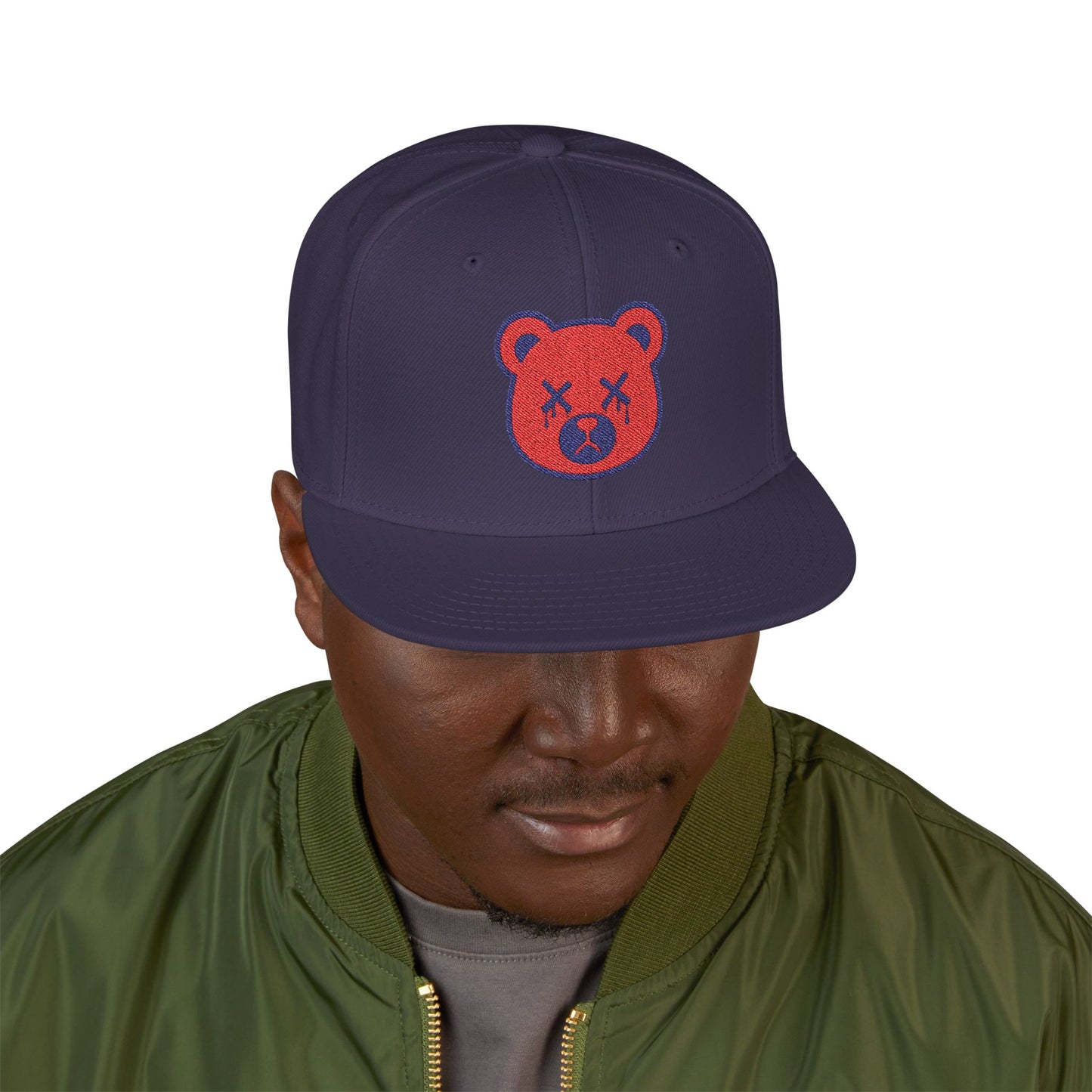 "Wicked Way" Deady Bear Head Red & Blue Logo Snapback