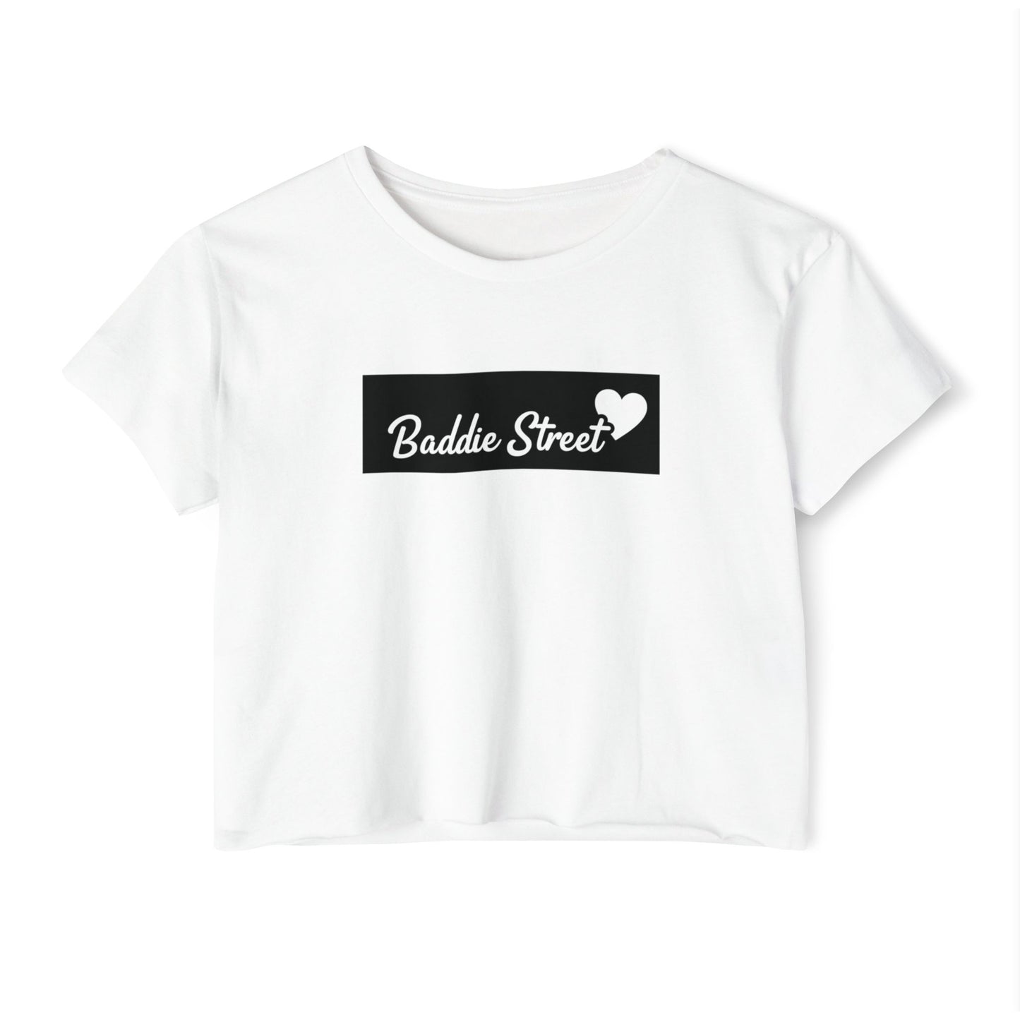 Limited Edition "Baddie Street" Block Script Heart Women's Crop Top