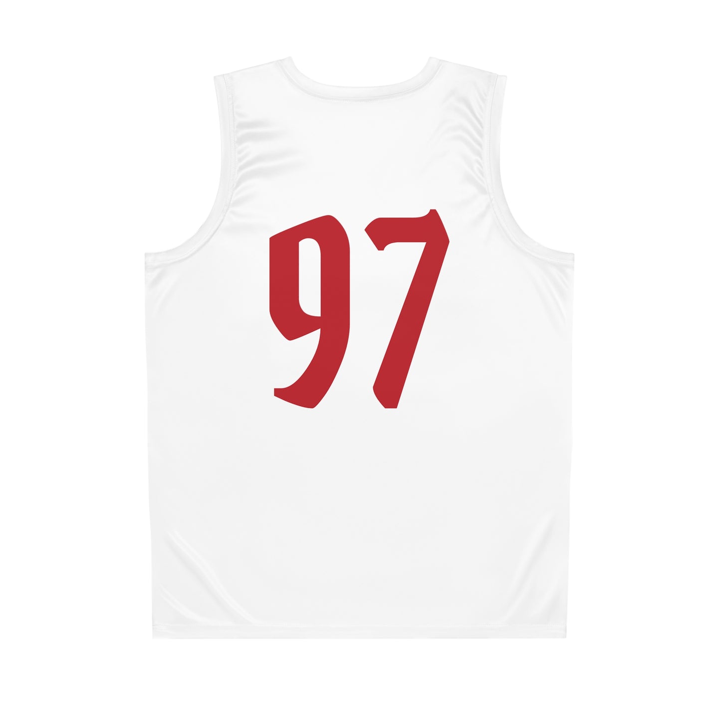 Red & White "Wicked Way" #97 Double Kitchen Knives Alt. Basketball Jersey