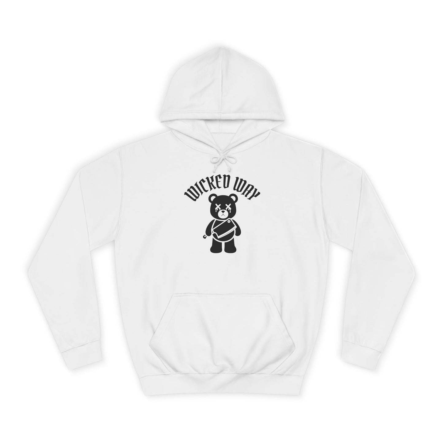"Wicked Way" Deady Bear Butcher Knife Black Logo College Hoodie