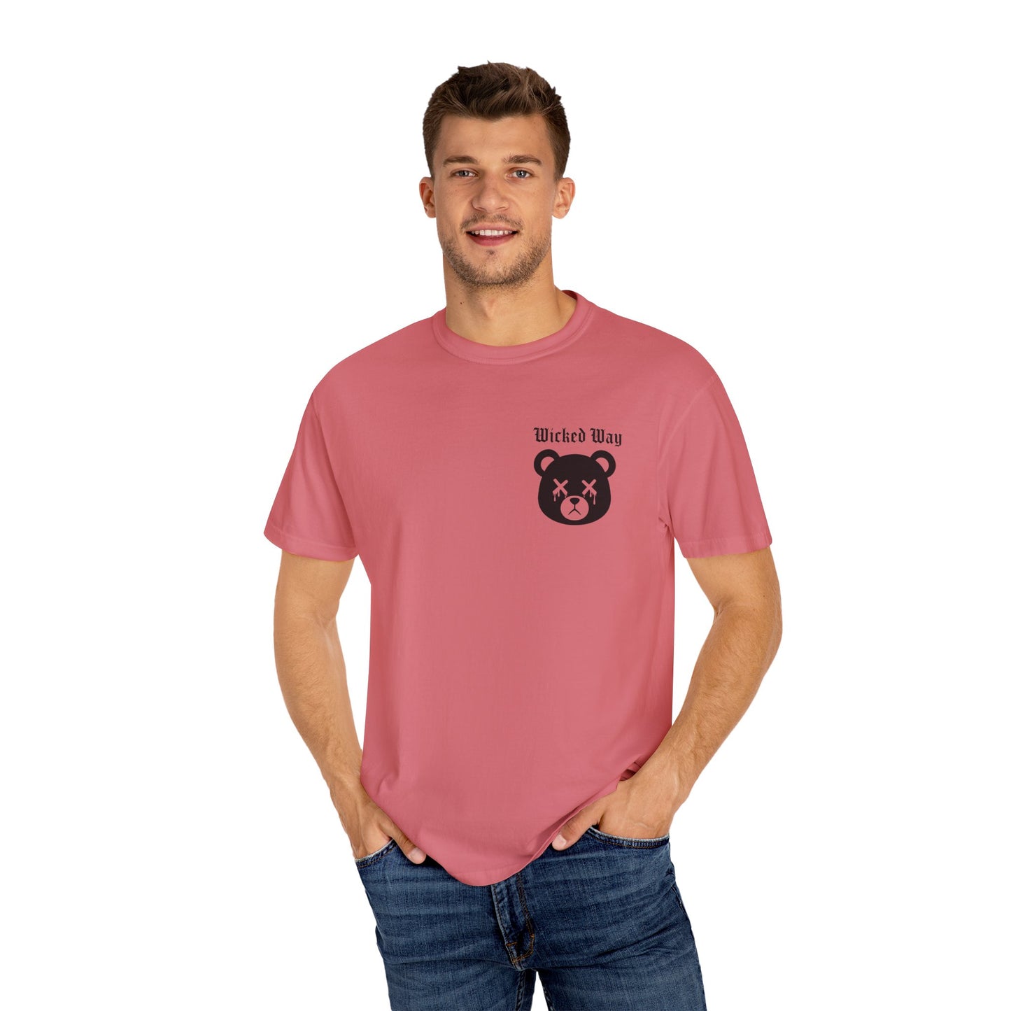 "Wicked Way" Dead Bear Head Pocket Logo Graphic T-Shirt (Multi Color Options)