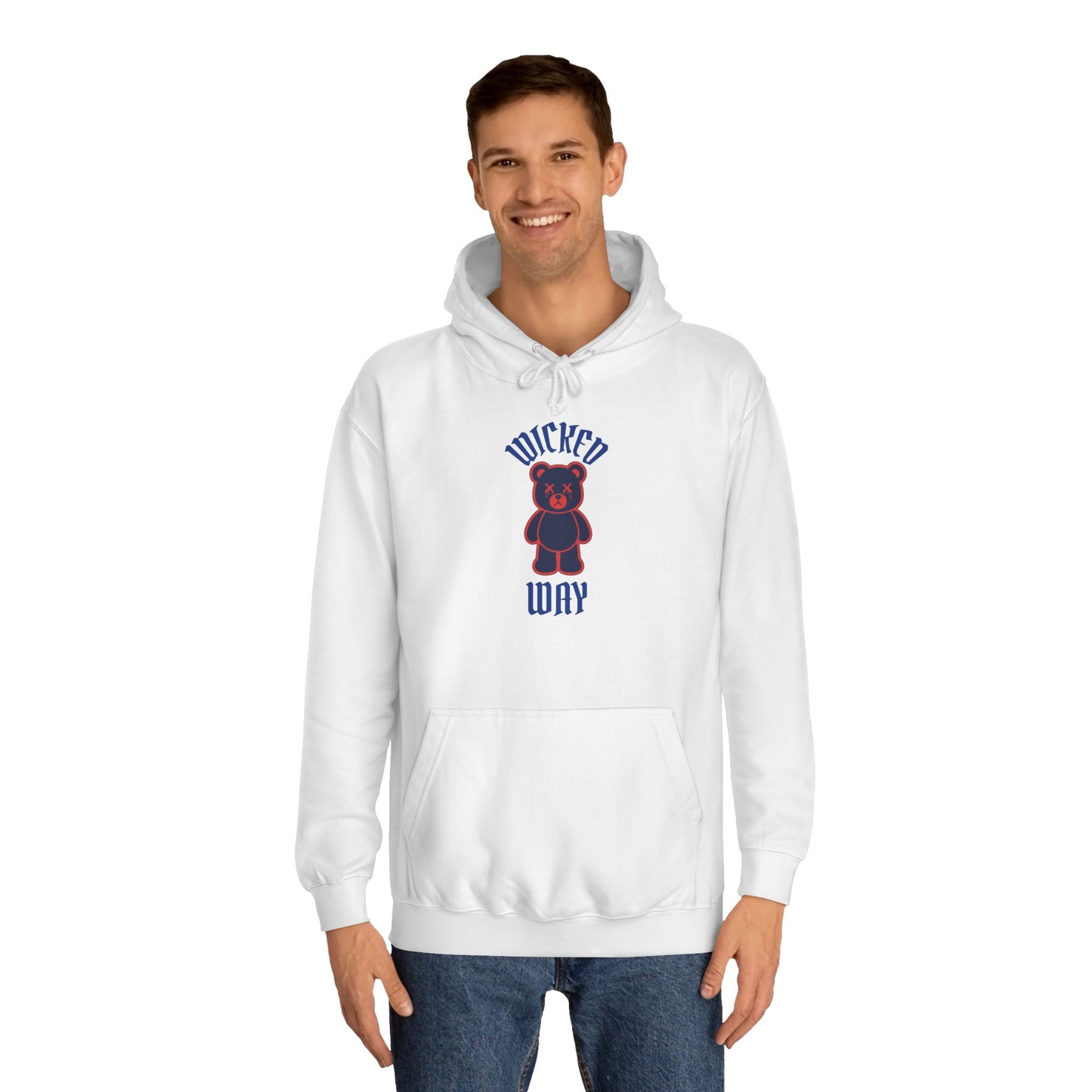 "Wicked Way" Deady Bear Red & Blue College Hoodie
