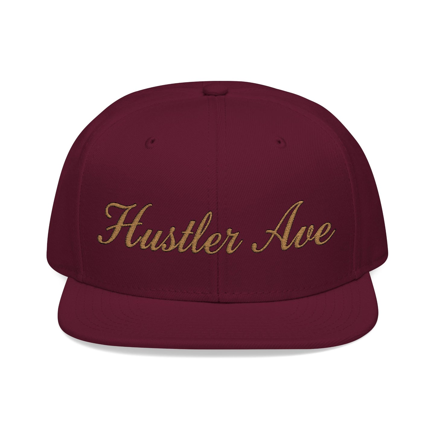"Hustler Ave" Gold Edition Cursive Snapback Hat