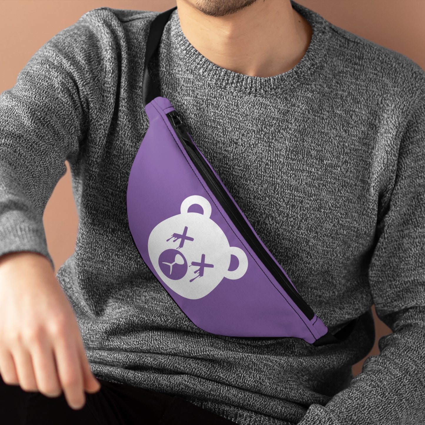 Light Purple w/ White Logo "Wicked Way" Dead Bear Head Fanny Pack