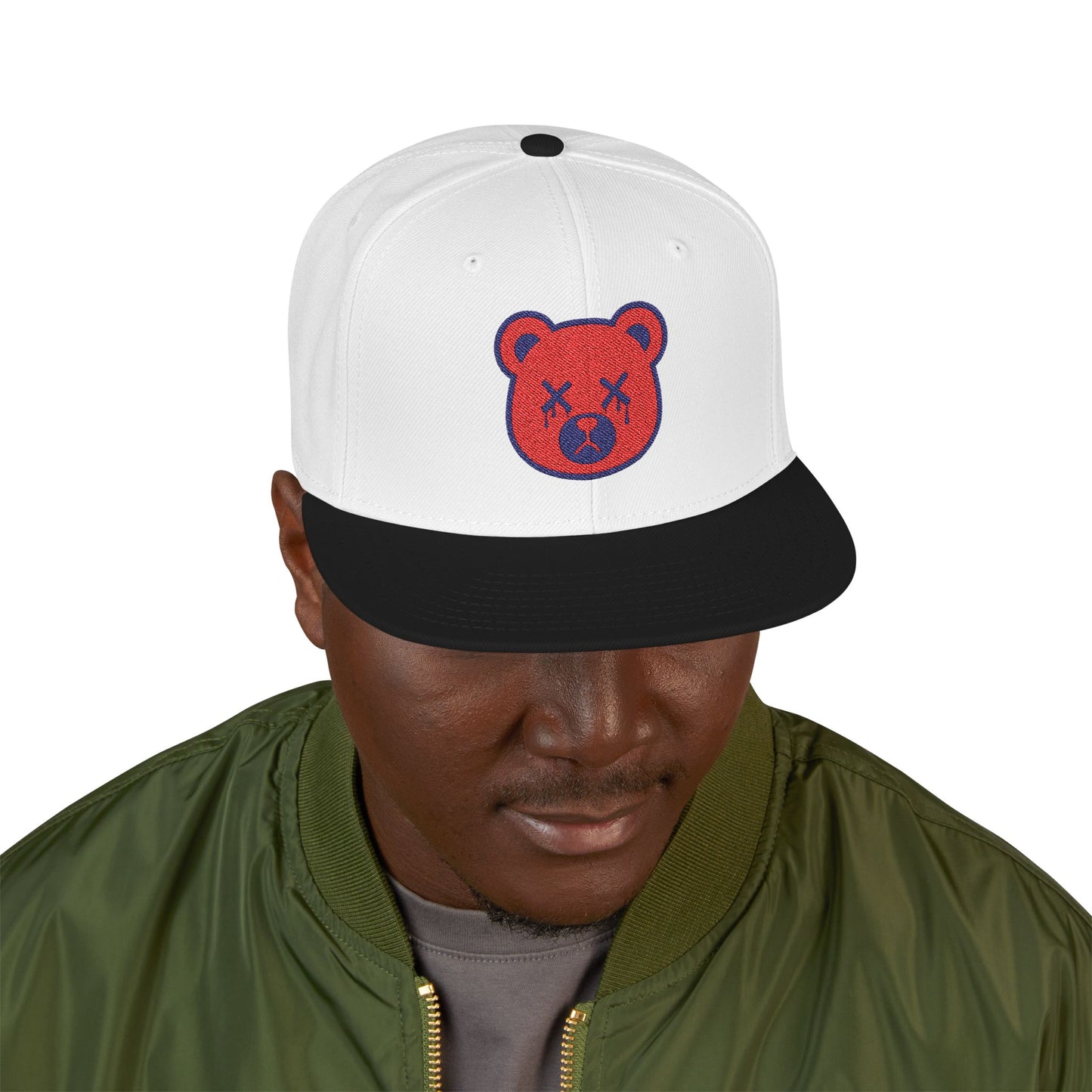 "Wicked Way" Deady Bear Head Red & Blue Logo Snapback