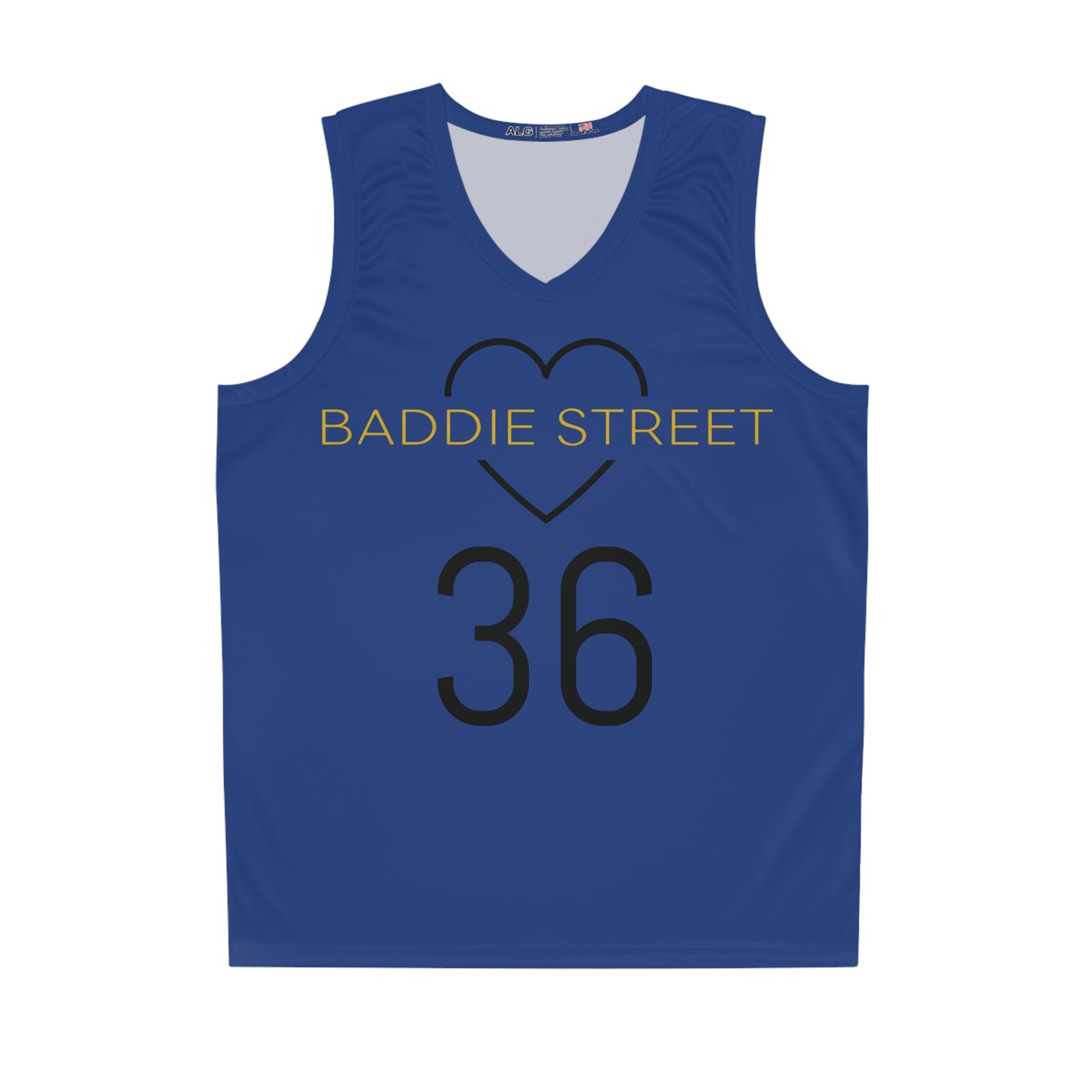 Blue "Baddie Street" #36 Classy Heart Alt. Basketball Jersey