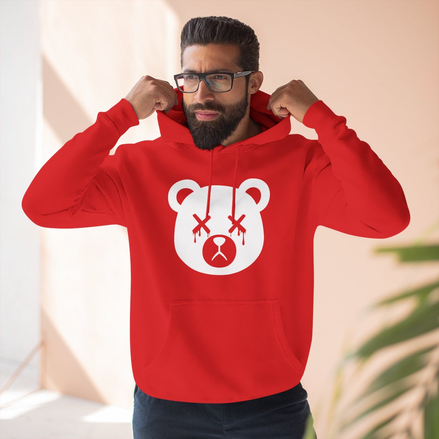 "Wicked Way" Dead Bear Head Solo White Logo Hoodie