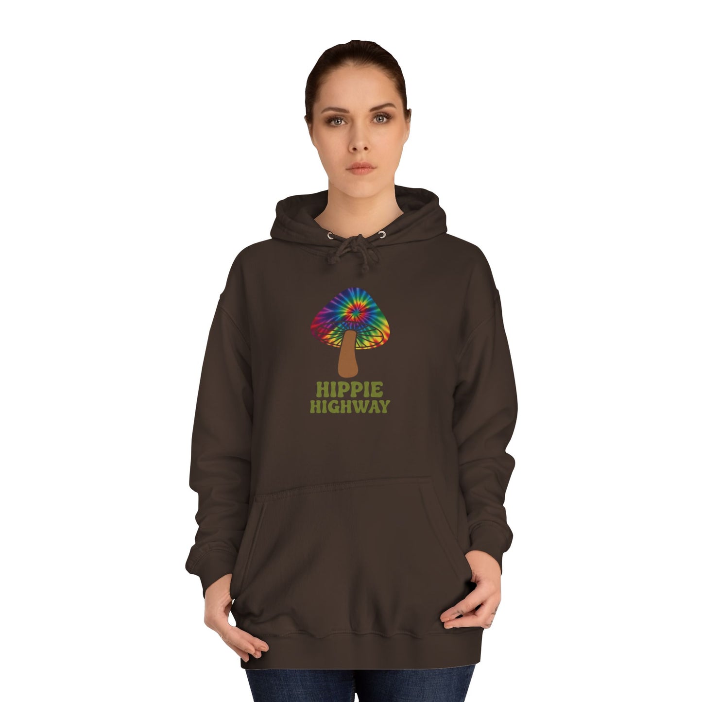 "Hippie Highway" Hippie Mushroom College Hoodie