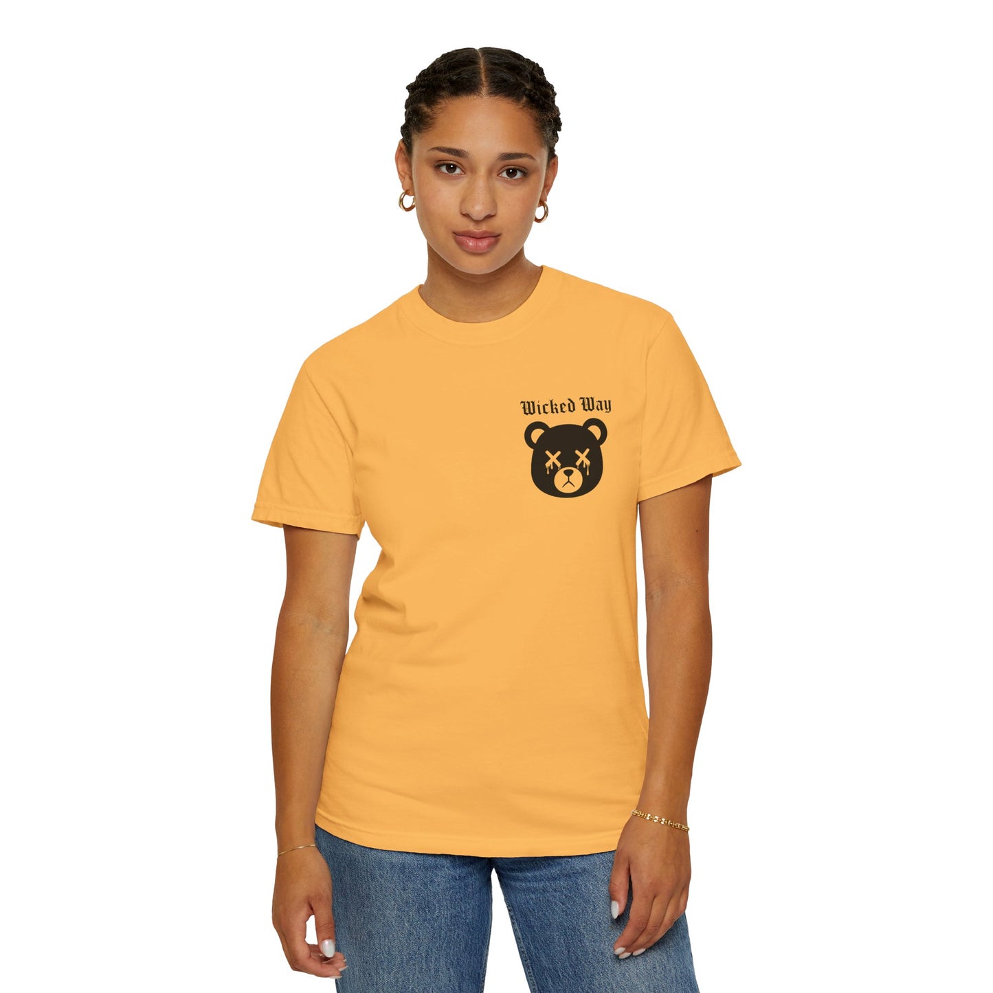 "Wicked Way" Dead Bear Head Pocket Logo Graphic T-Shirt (Multi Color Options)