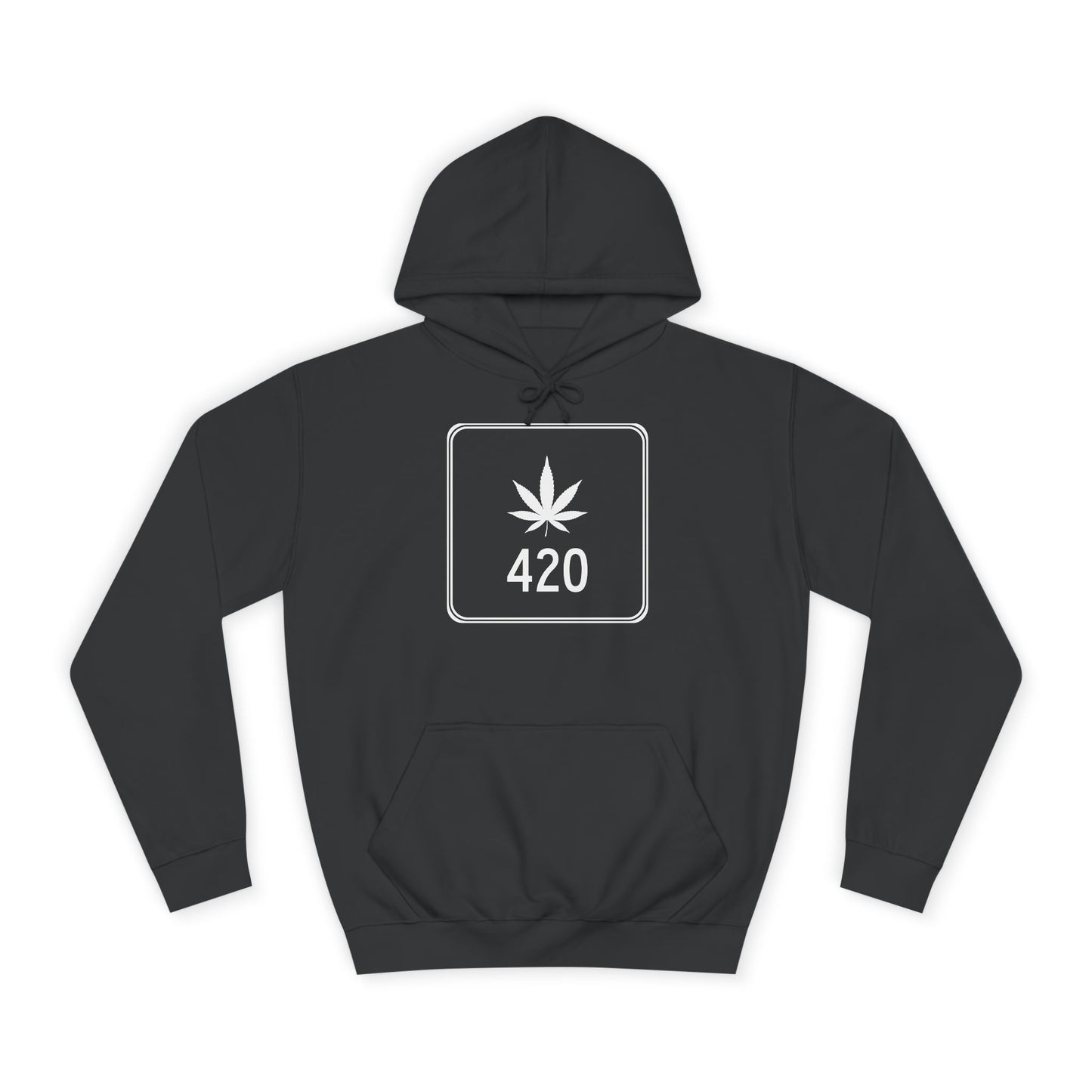 "Hippe Highway" 420 Pot Leaf Sign College Hoodie