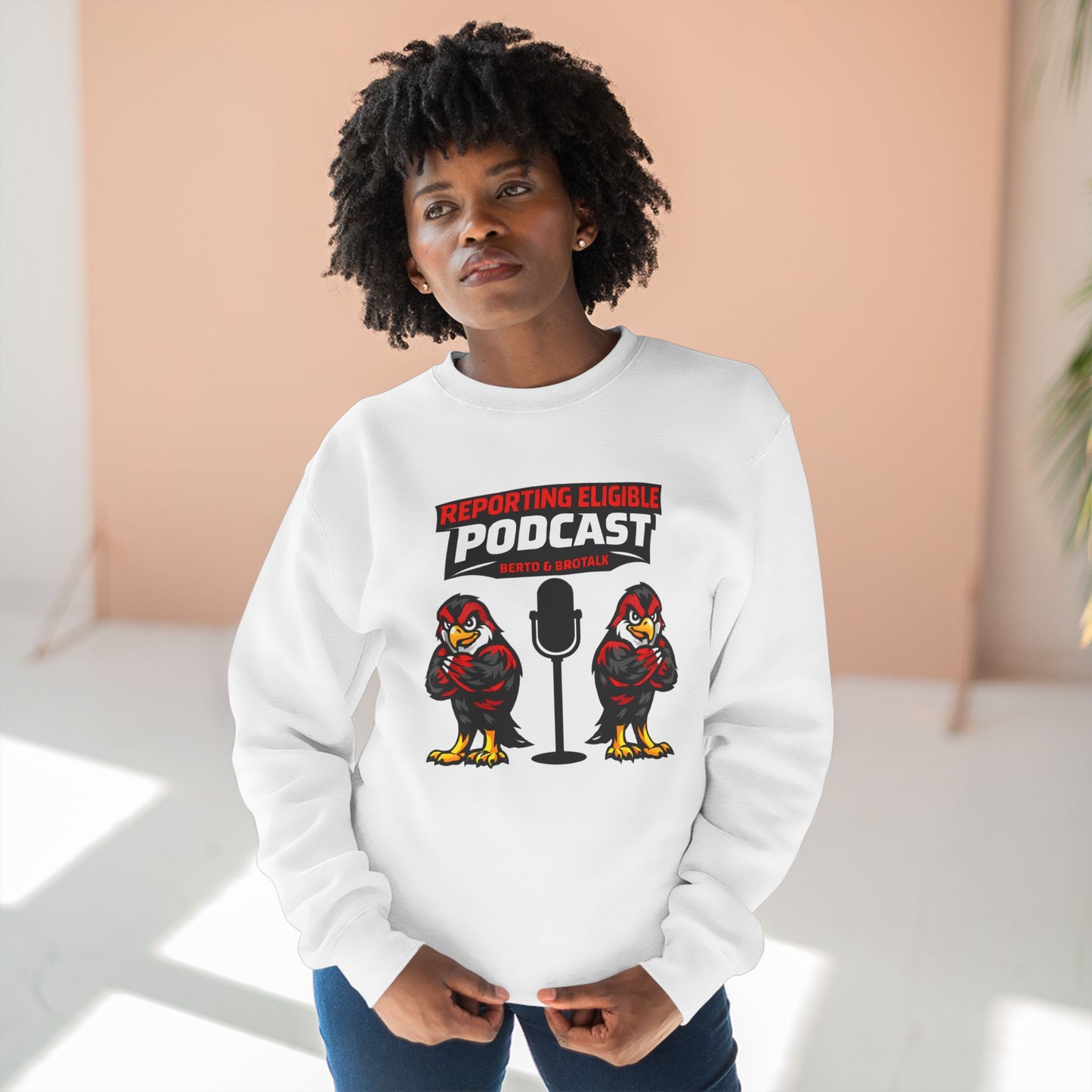 Loco Fits "Reporting Eligible Podcast W/ Berto & BroTalk" Crewneck Sweatshirt