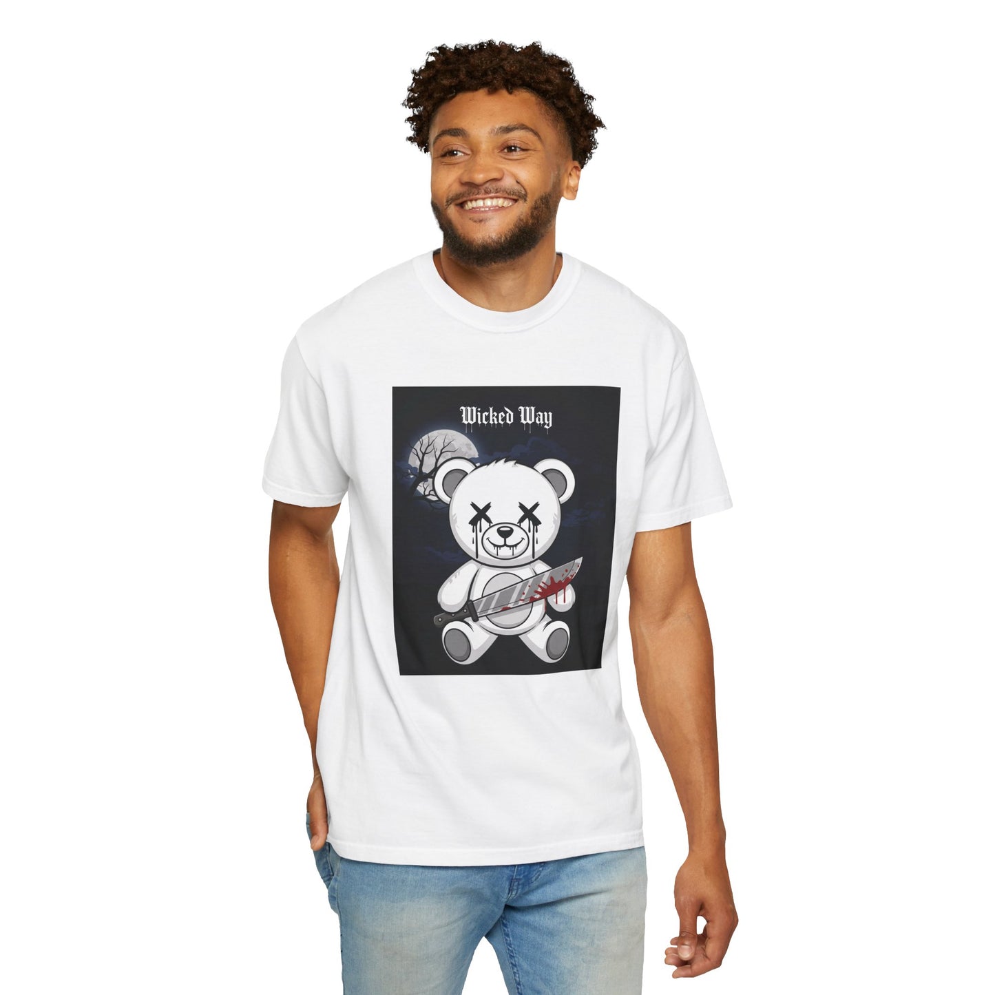 Limited Edition "Wicked Way" Machete 'Midnight' Block Teddy Graphic T-Shirt