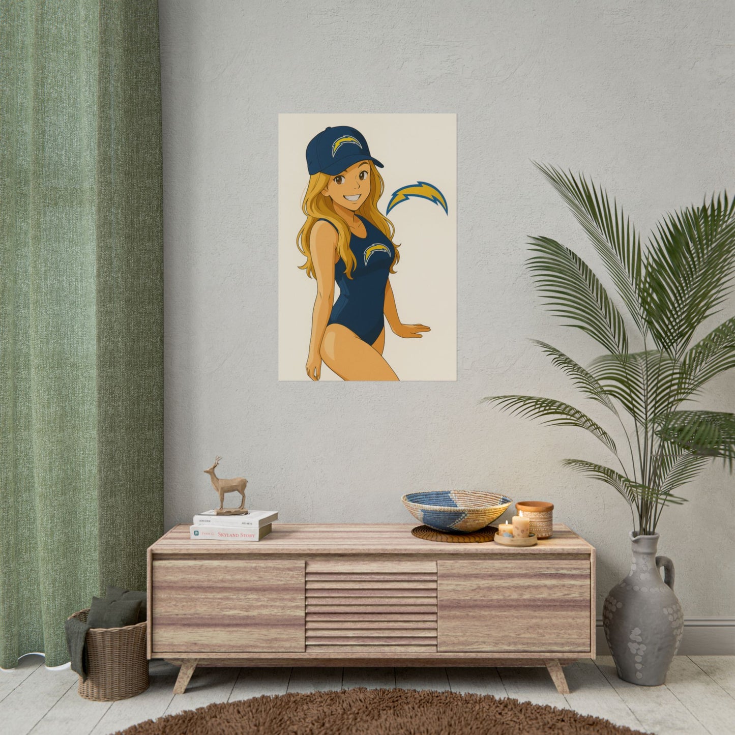 Loco Fits Anime Girls 'Chargers Girl Swimsuit' Poster