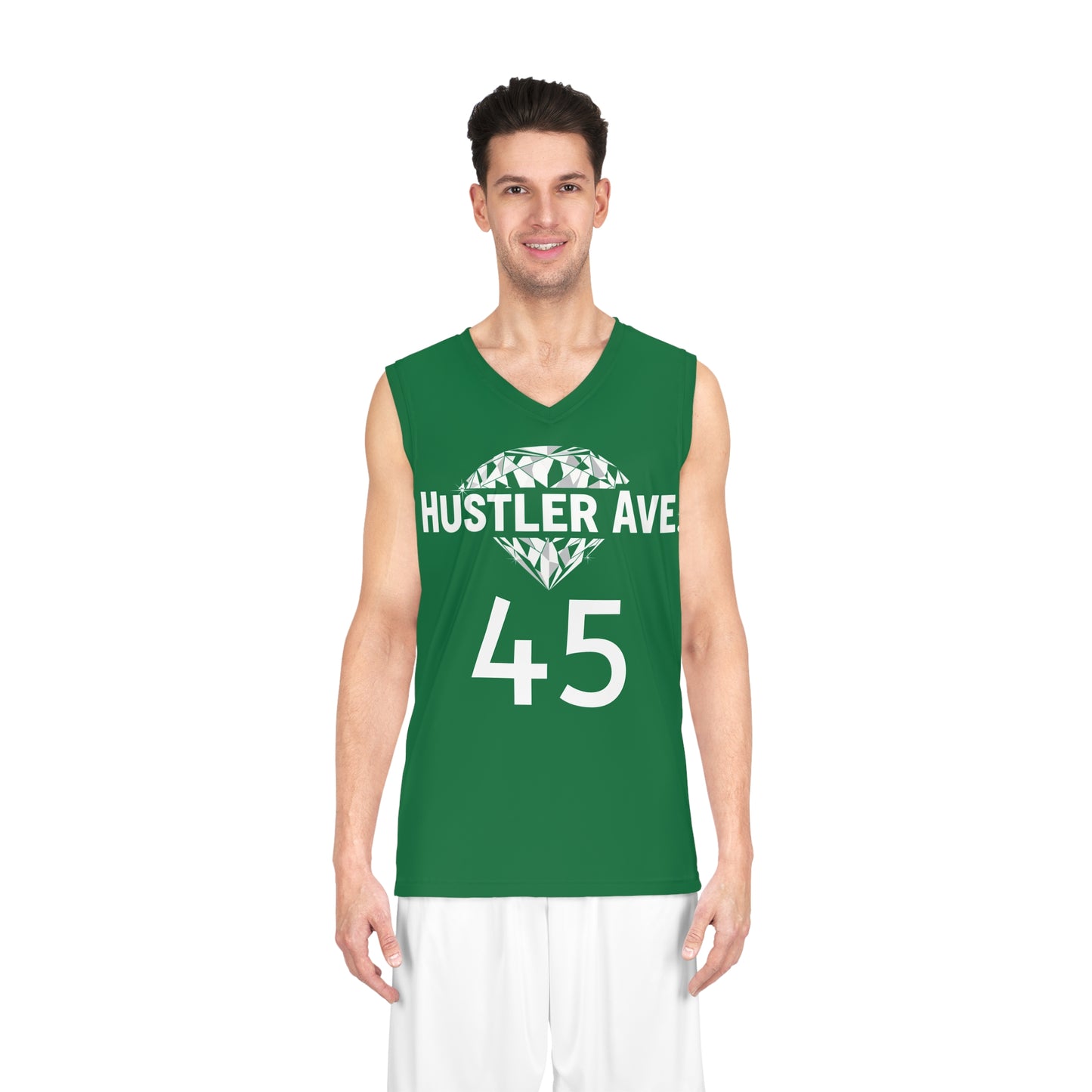 Green "Hustler Ave" #45 Diamond Status Alt. Basketball Jersey