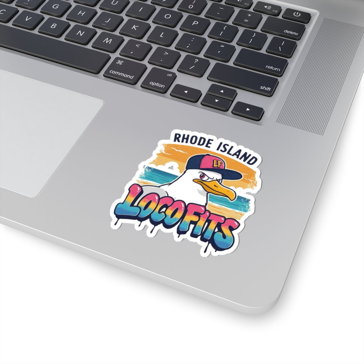 Rhode Island Seagull Kiss-Cut Stickers | Fun Beach Vibe Decor