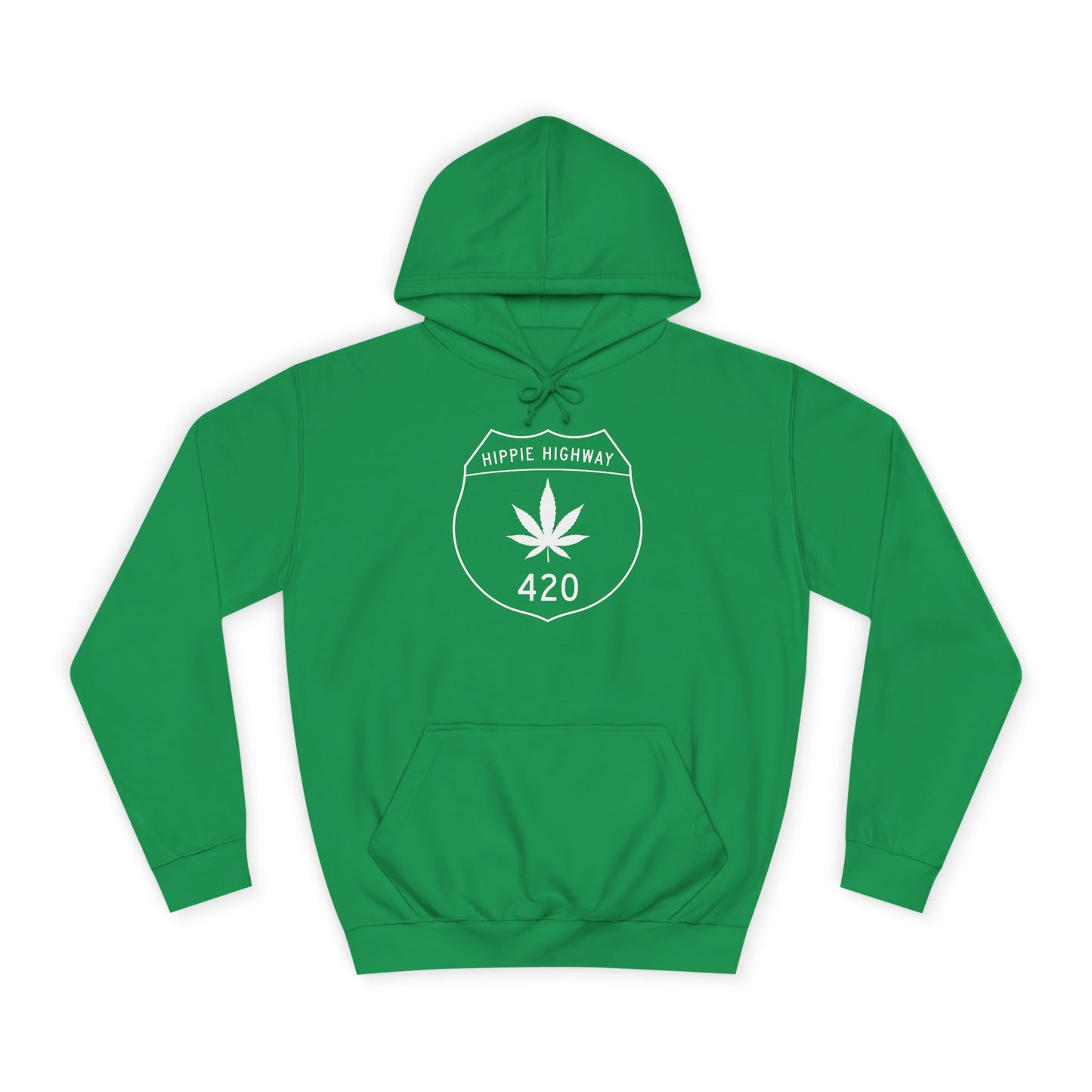 "Hippie Highway" 420 Road Sign College Hoodie