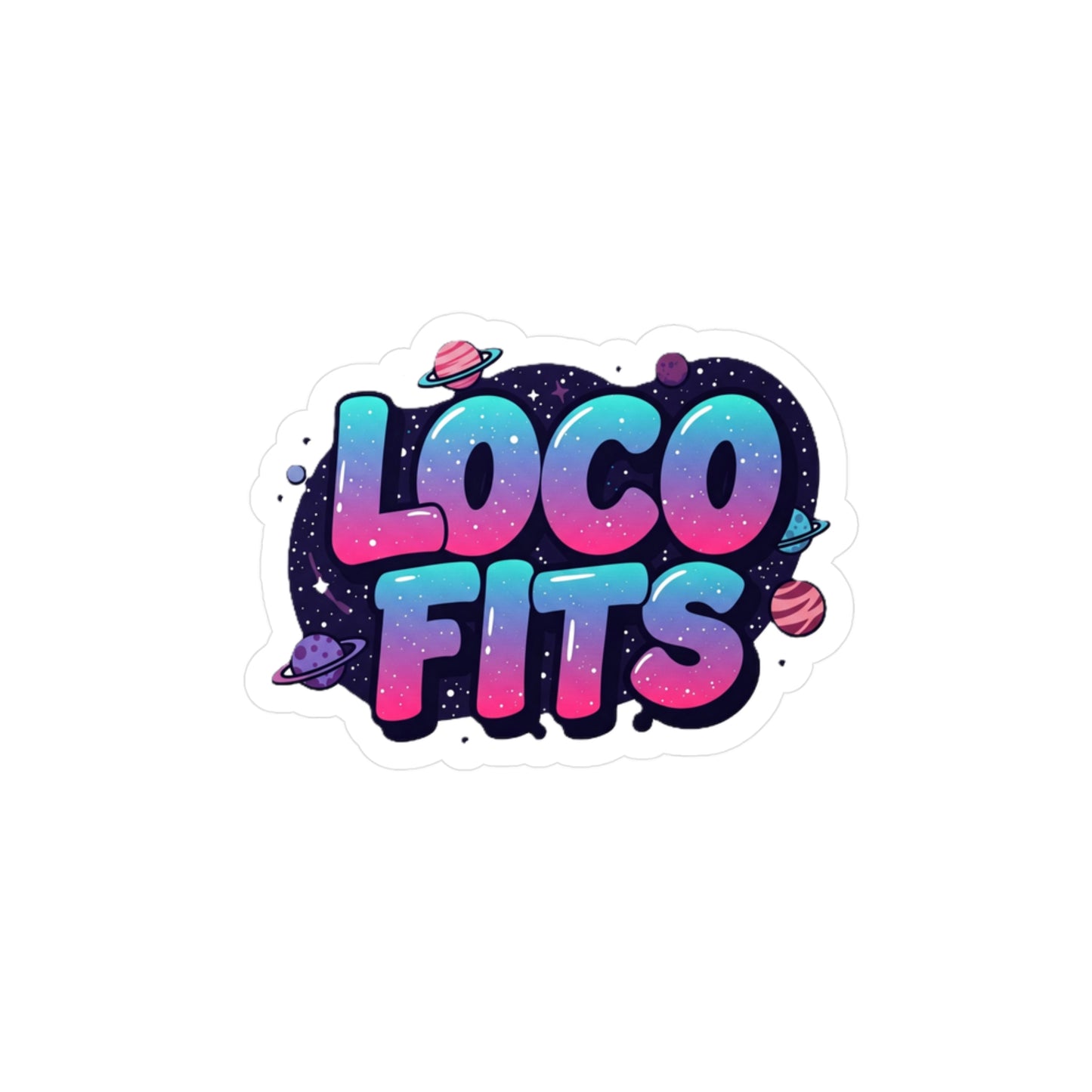 "Cosmic Party" Loco Fits Kiss-Cut Sticker