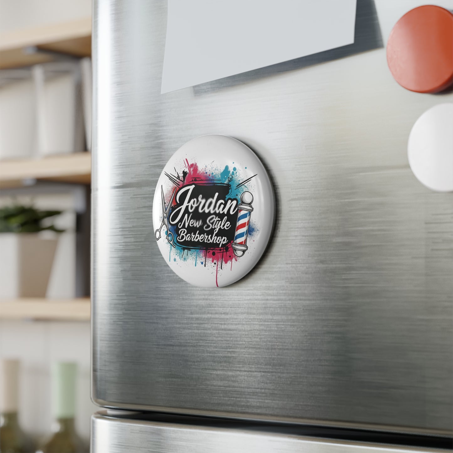 Jordan New Style Barbershop Button Magnet