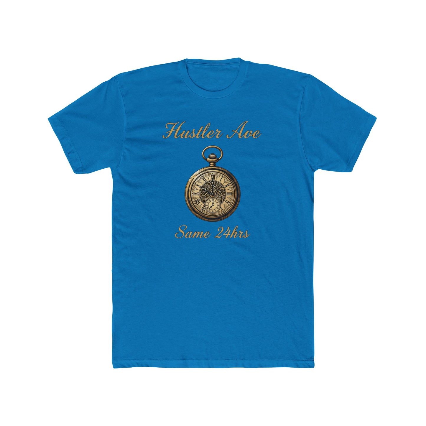 "Hustler Ave" Same 24Hrs Pocket Watch Cotton Crew Tee