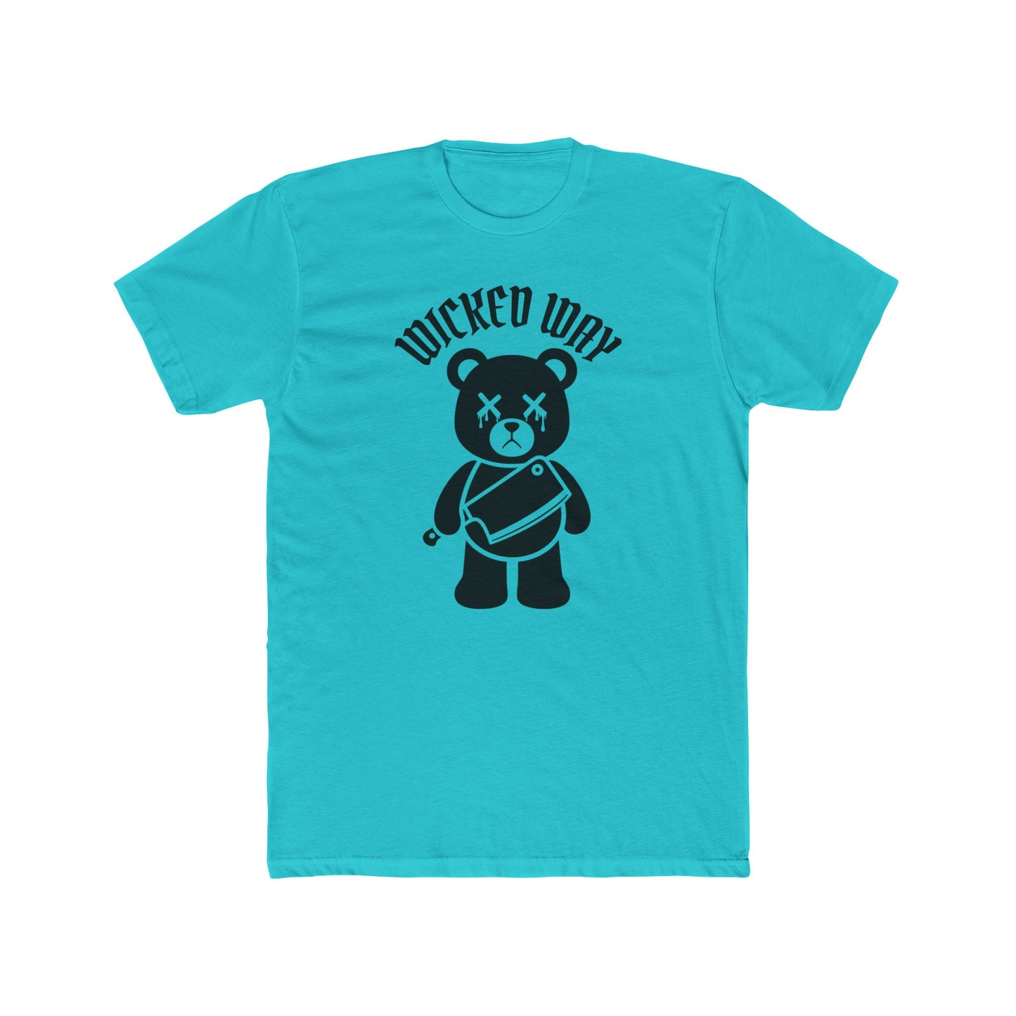 "Wicked Way" Deady Bear Butcher Knife Cotton Crew Tee