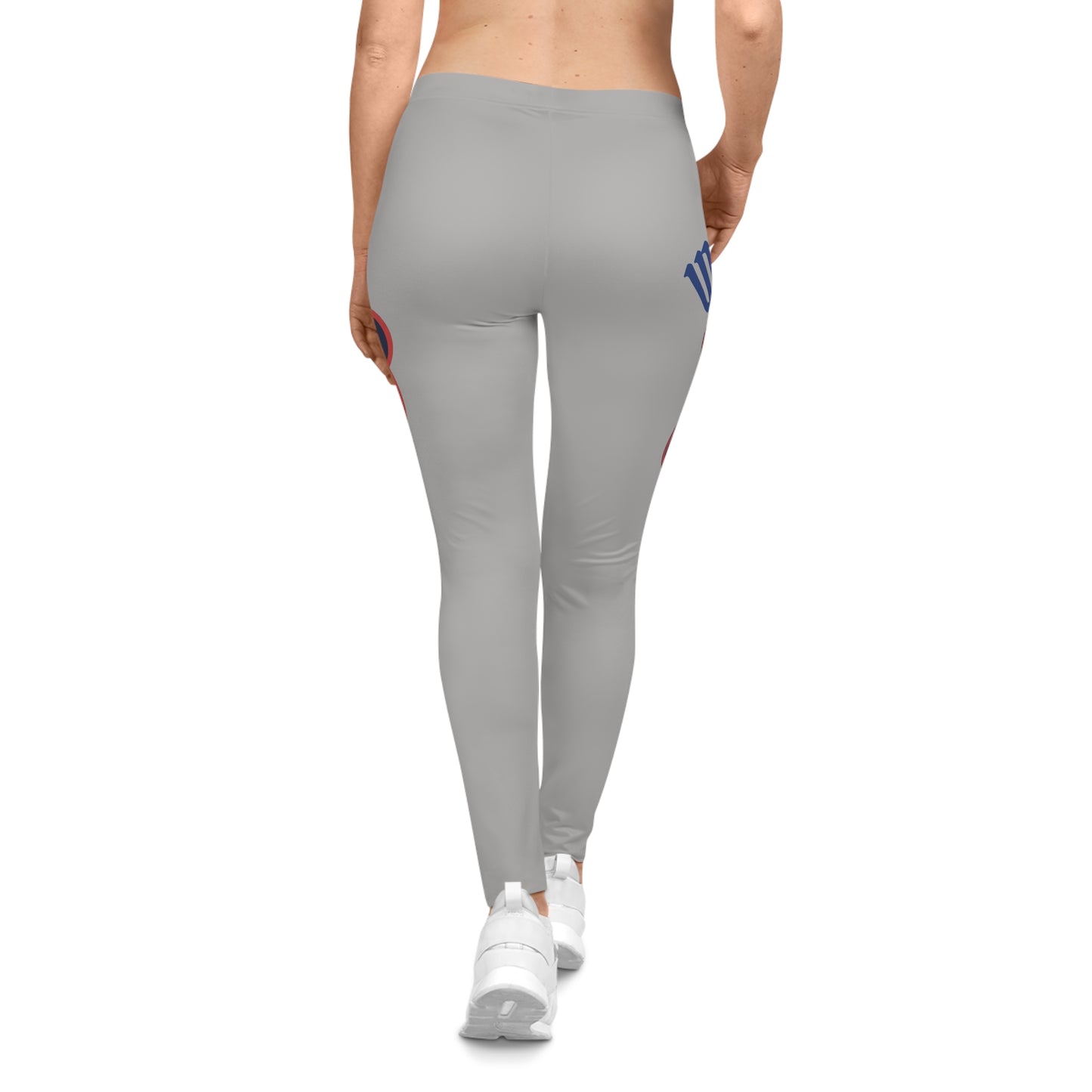 "Wicked Way" Deady Bears Light Grey, Red & Blue Women's Casual Leggings