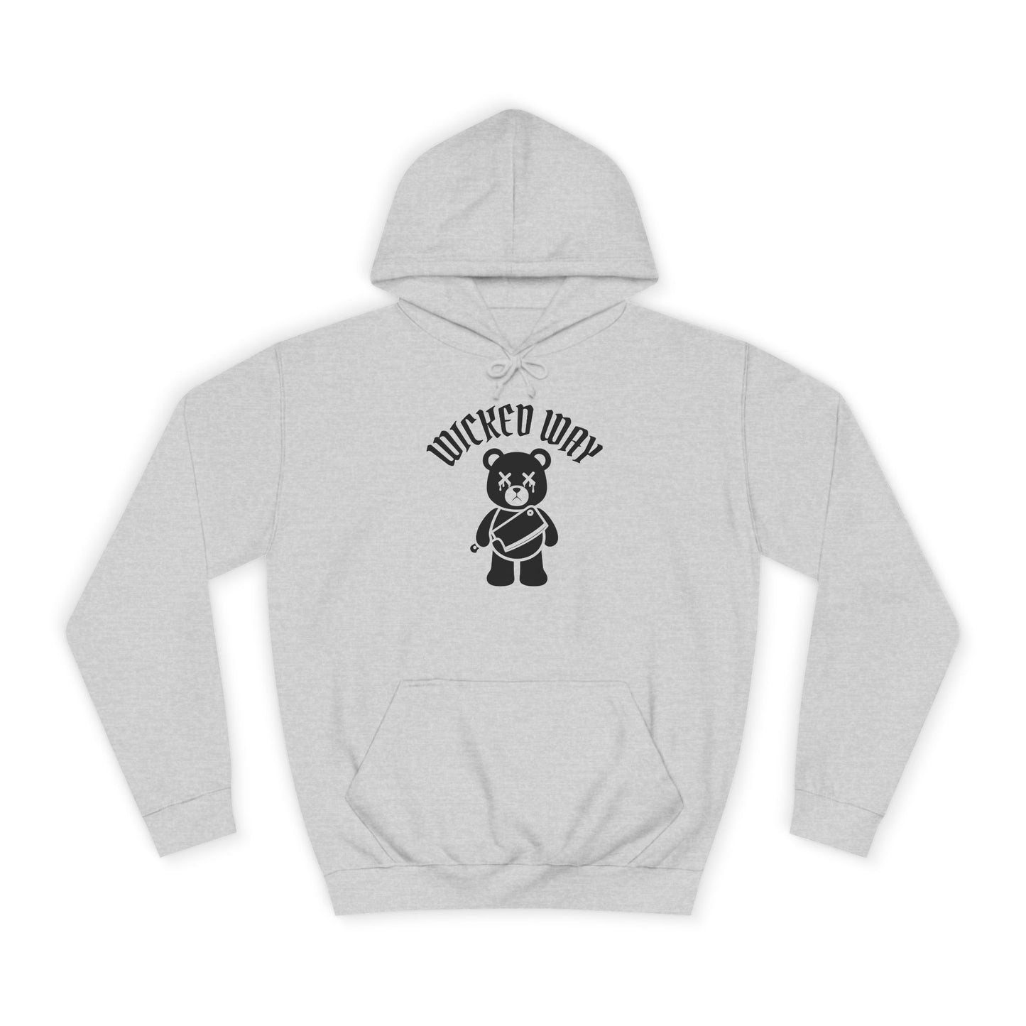 "Wicked Way" Deady Bear Butcher Knife Black Logo College Hoodie