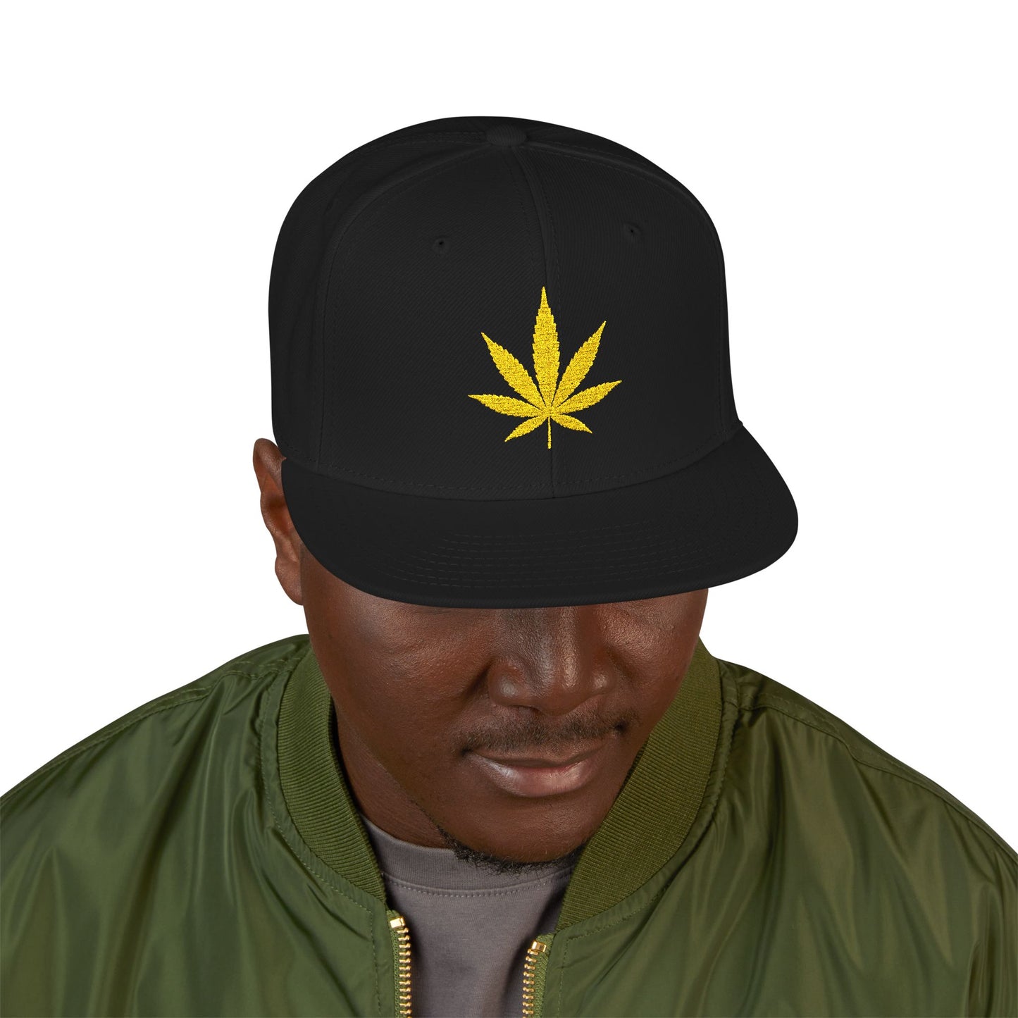 "Hippie Highway" 420 Yellow Pot Leaf Snapback Hat