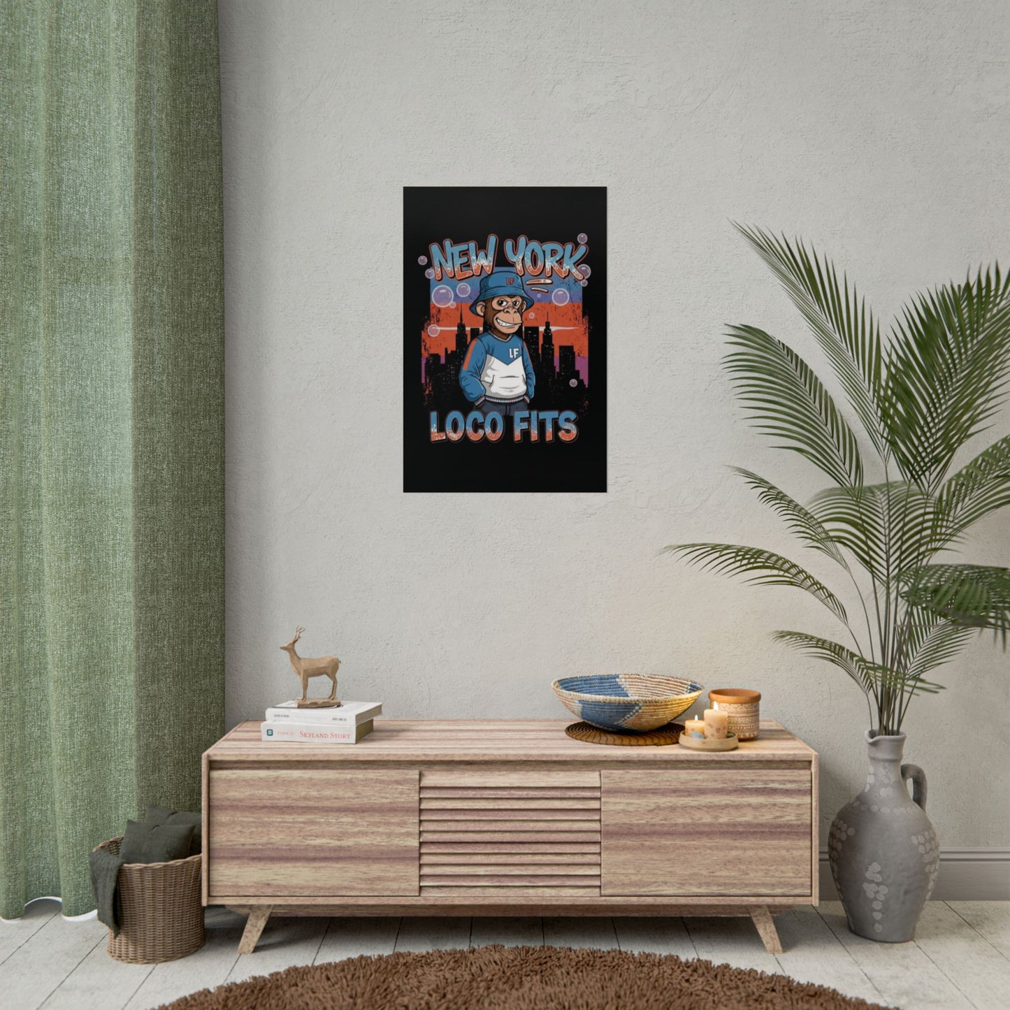 New York Loco Fits Monkey Art Poster - Urban Streetwear Vibe Decor