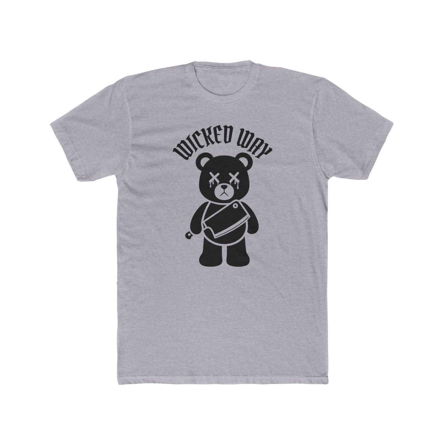 "Wicked Way" Deady Bear Butcher Knife Cotton Crew Tee
