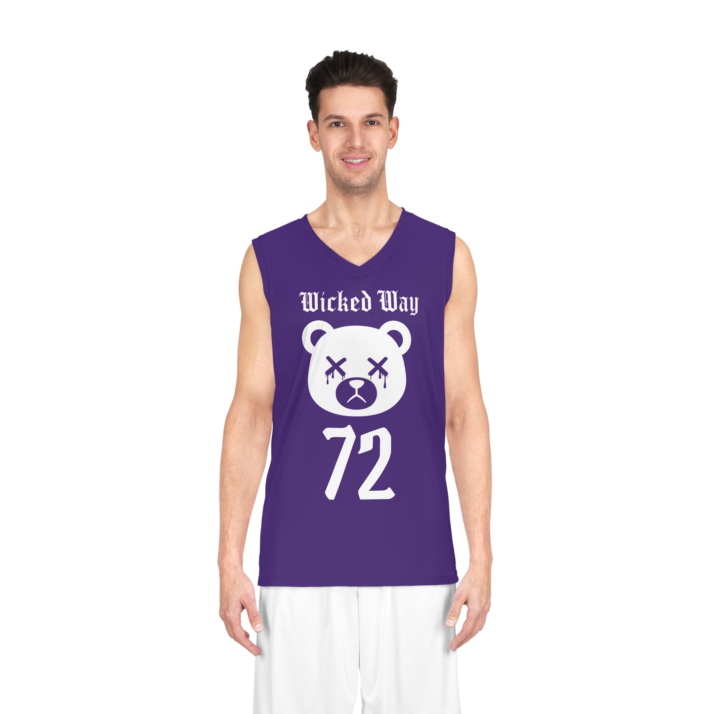 Purple "Wicked Way" #72 Dead Bear Head Alt. Basketball Jersey