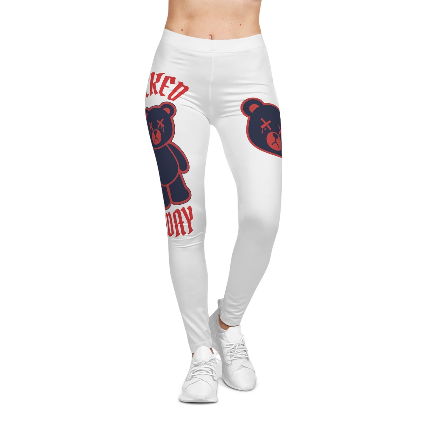 "Wicked Way" Deady Bears Red, White & Blue Women's Casual Leggings