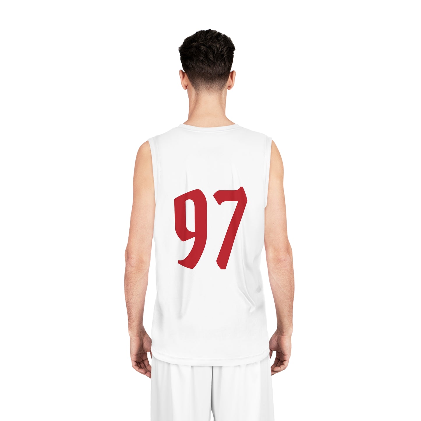 Red & White "Wicked Way" #97 Double Kitchen Knives Alt. Basketball Jersey
