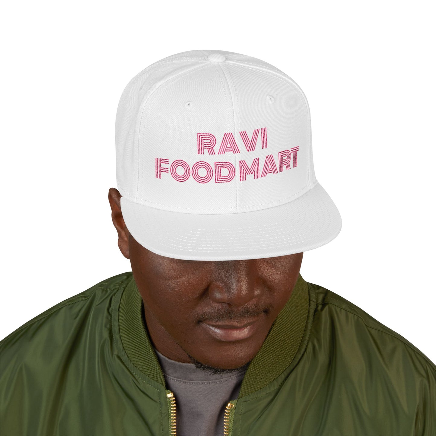 Retro Ravi Food Mart Embroidered Snapback Hat