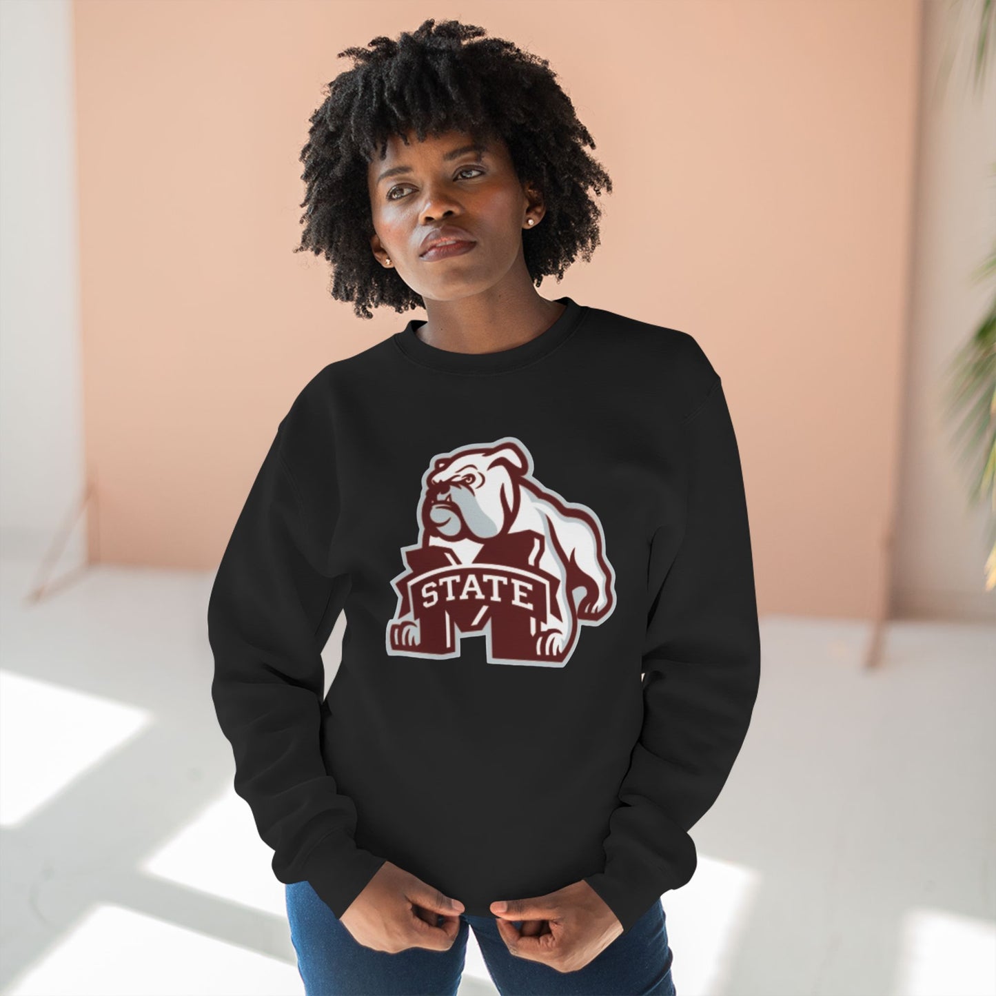 'Mississippi State Bulldog Bully' Cotton Crewneck Sweatshirt