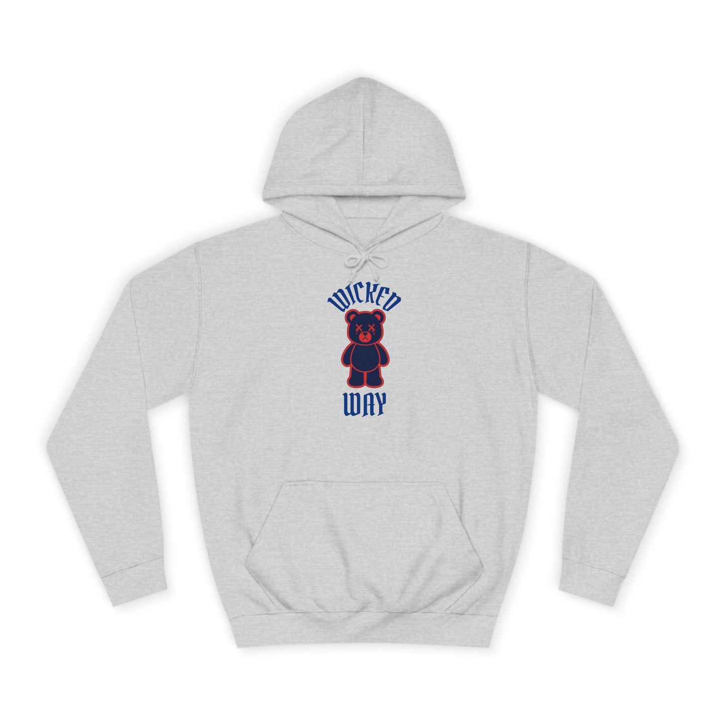 "Wicked Way" Deady Bear Red & Blue College Hoodie