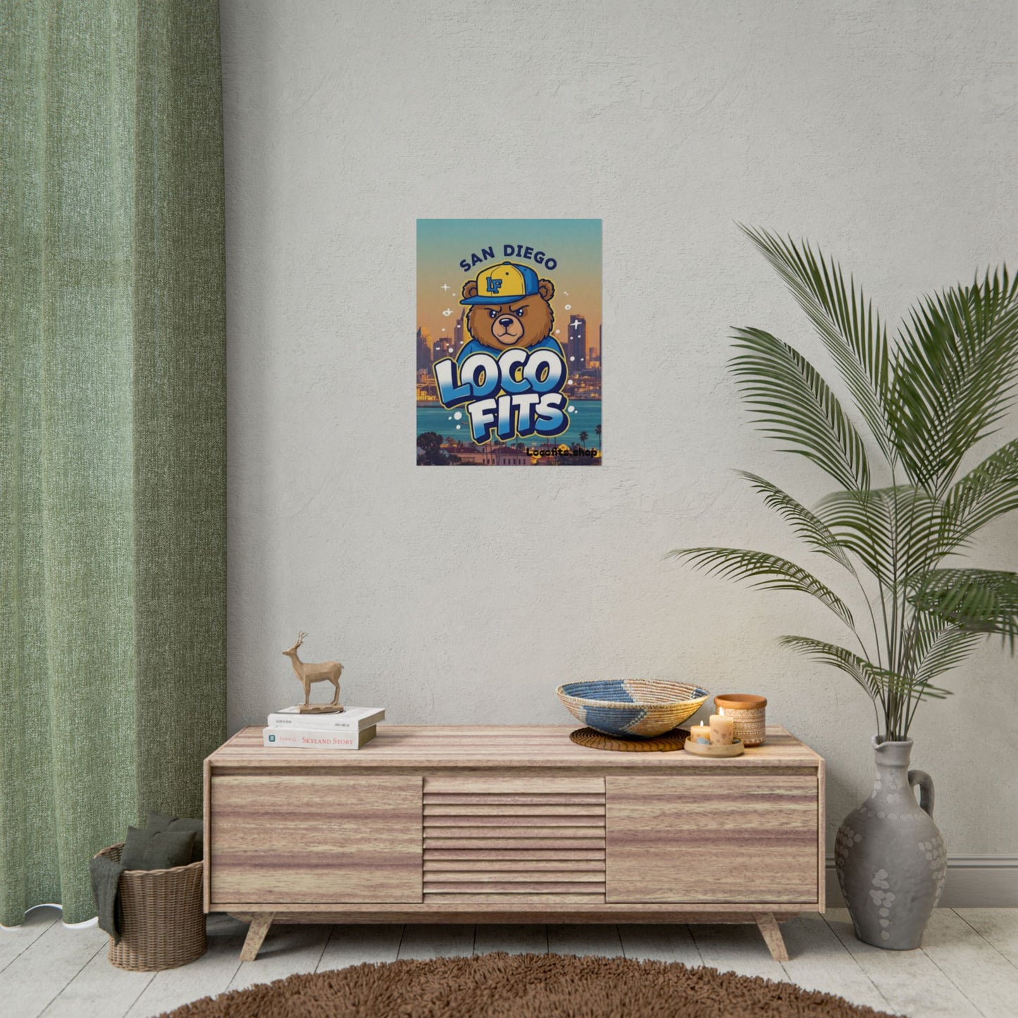 San Diego Loco Fits Bear Poster - Fun & Vibrant Wall Art