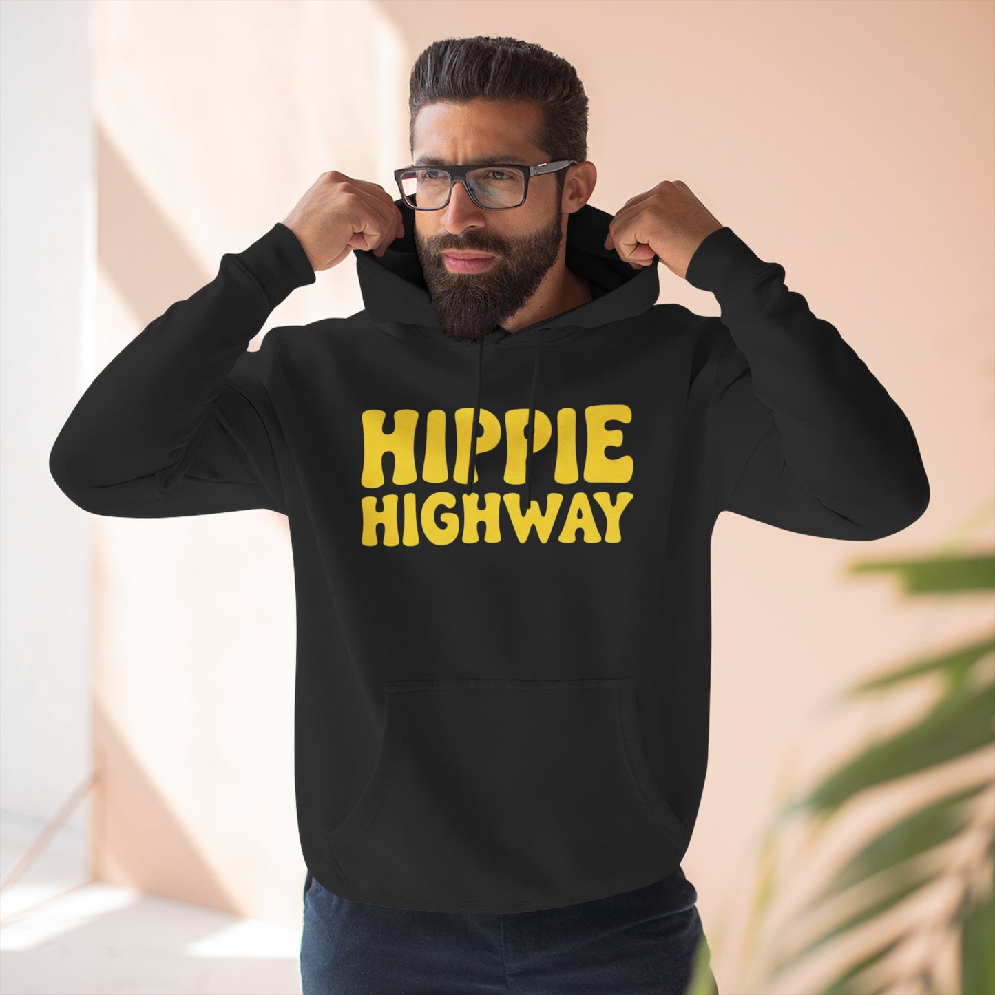 "Hippie Highway" Big Script Fleece Hoodie