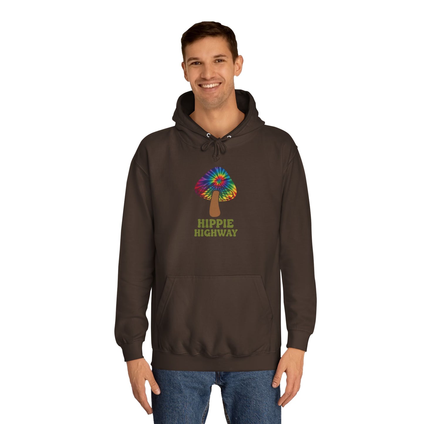 "Hippie Highway" Hippie Mushroom College Hoodie