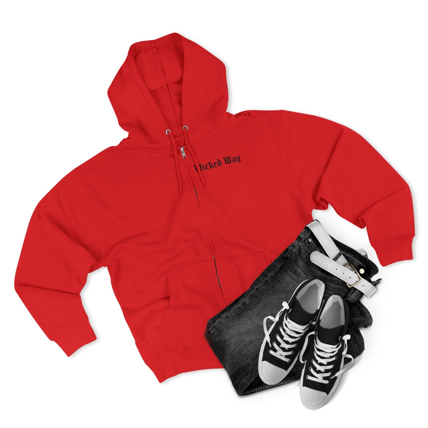 "Wicked Way" Deady Bear Head Zip Hoodie