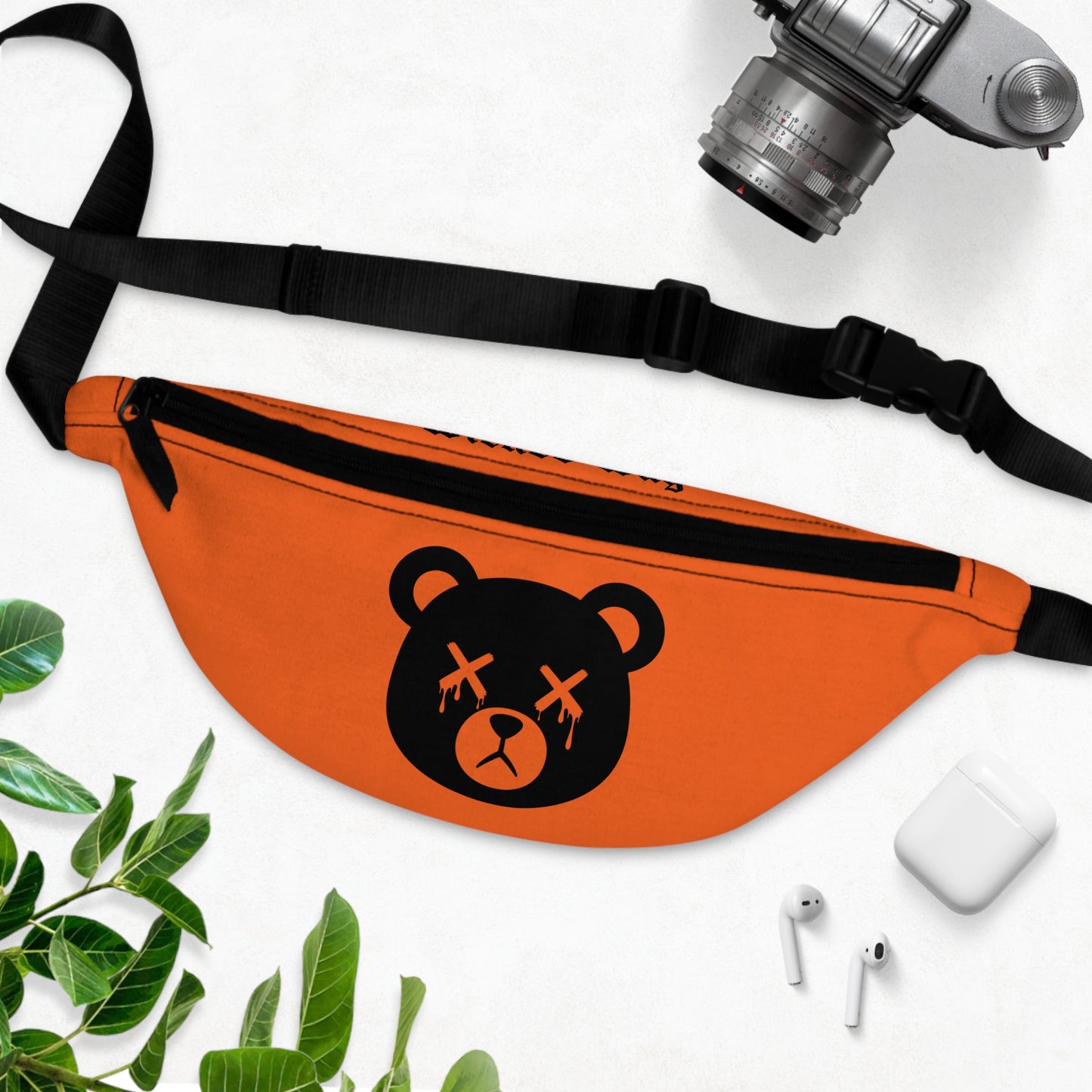 Orange "Wicked Way" Dead Bear Head Fanny Pack