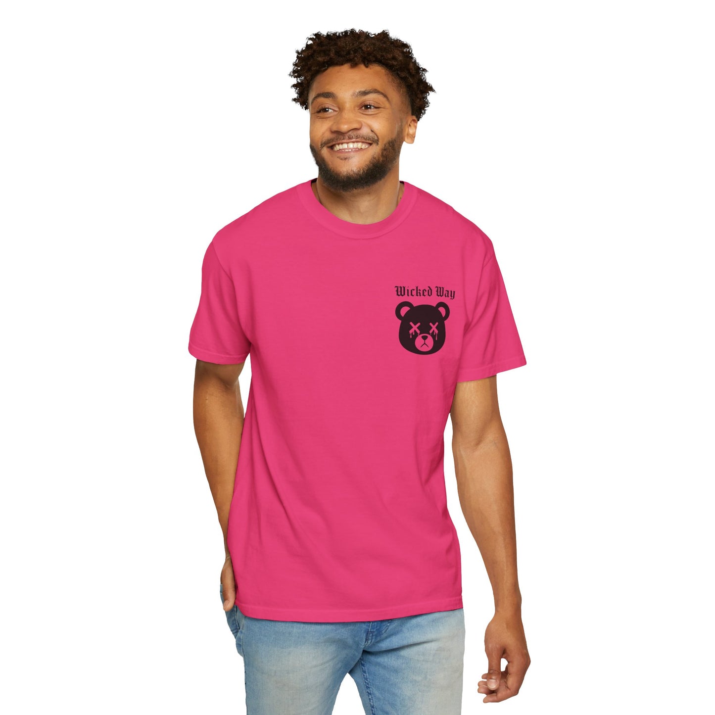 "Wicked Way" Dead Bear Head Pocket Logo Graphic T-Shirt (Multi Color Options)
