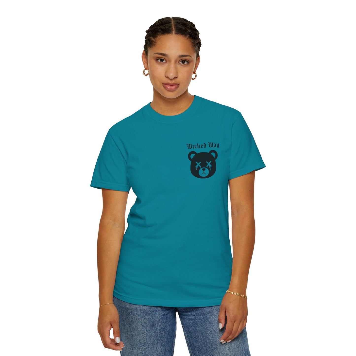"Wicked Way" Dead Bear Head Pocket Logo Graphic T-Shirt (Multi Color Options)