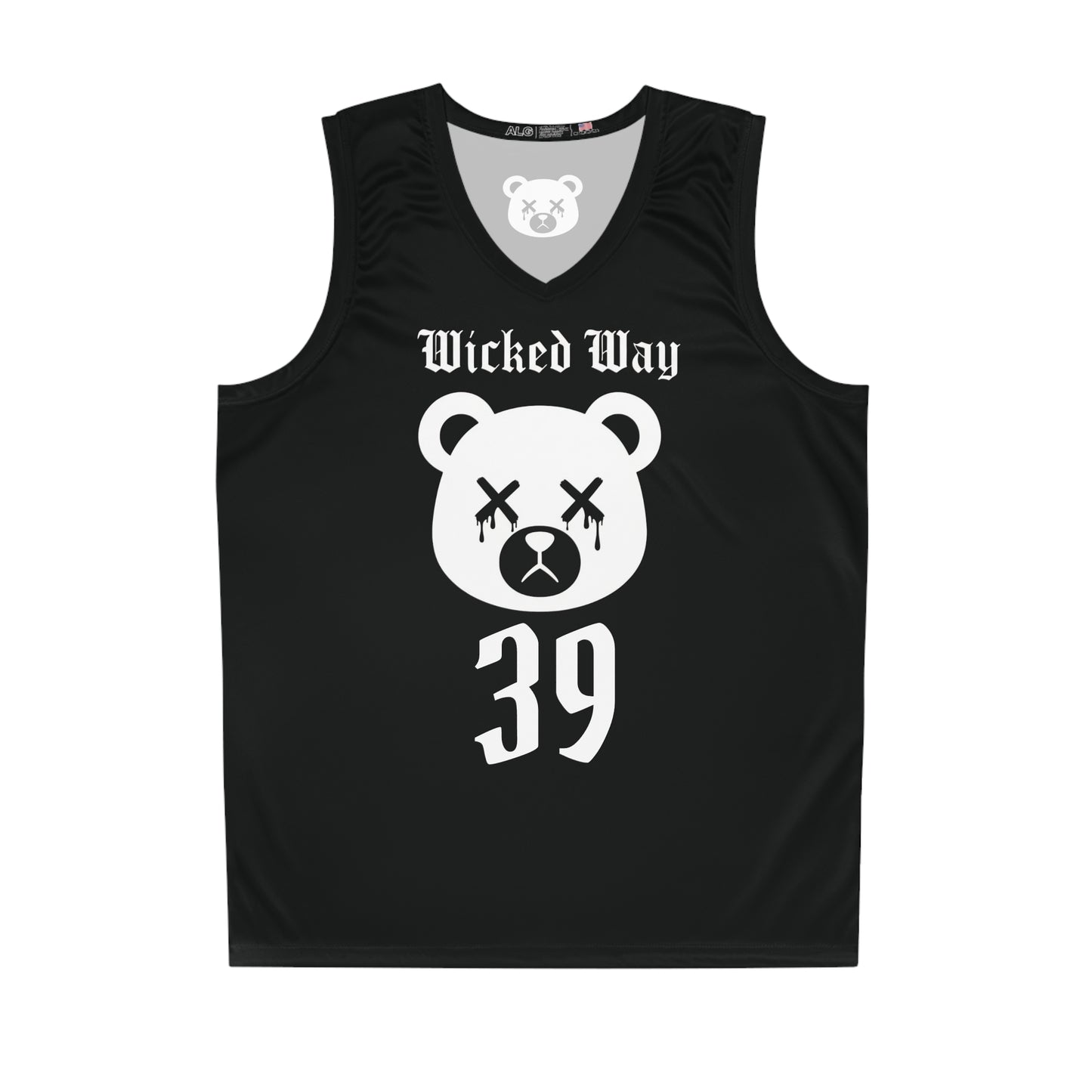 Black "Wicked Way" #39 Dead Bear Head Alt. Basketball Jersey