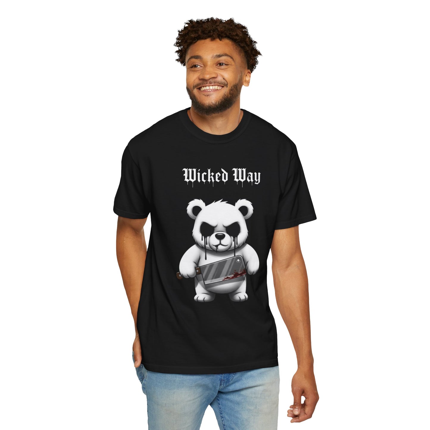 Limited Edition "Wicked Way" Butcher Knife Bear Graphic T-Shirt